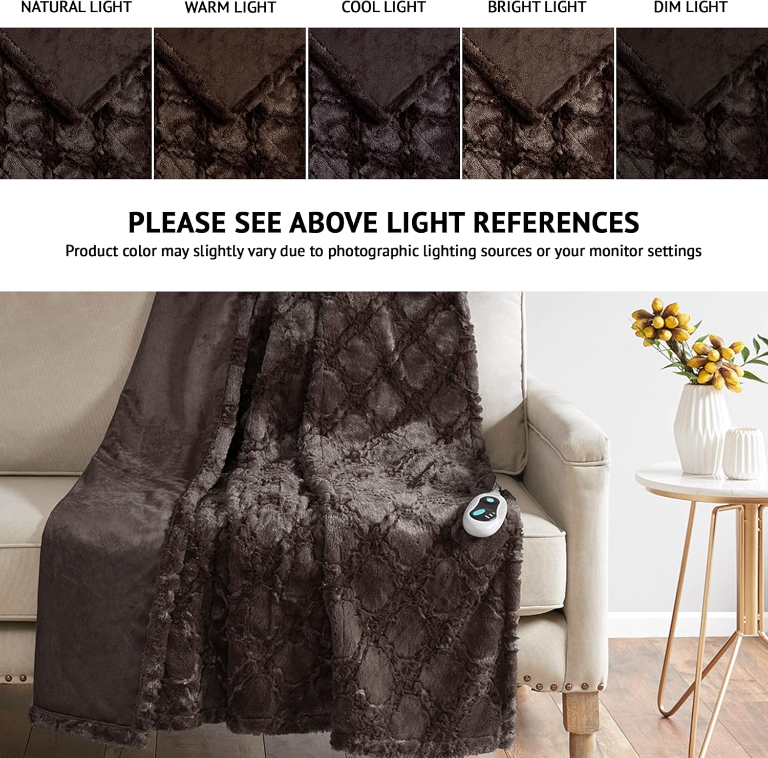 Beautyrest Heated Throw Blanket with Ogee Pattern
