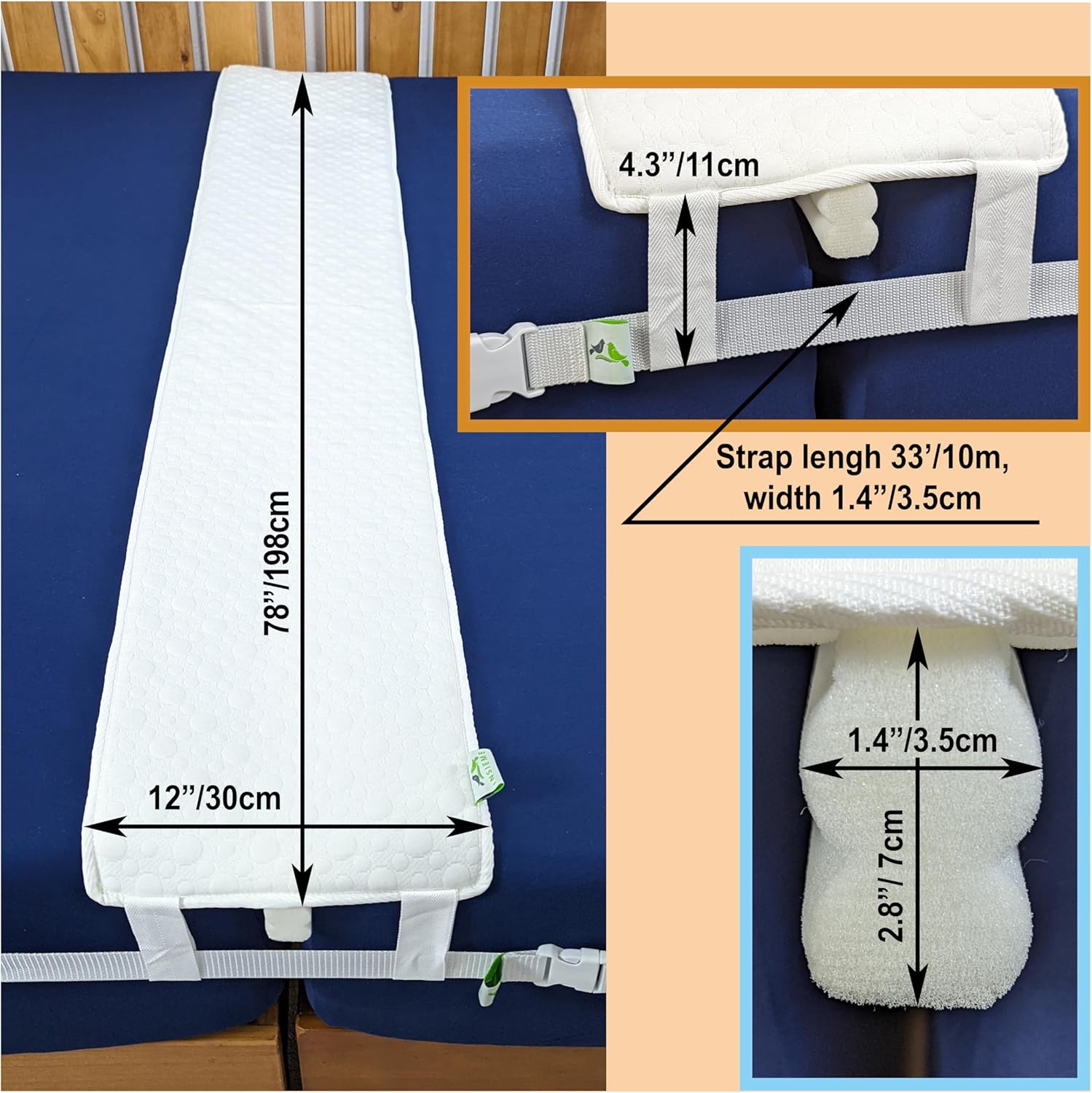 Insieme 12x78 Inch Bed Bridge Twin to King Converter - Premium Gap Filler Kit