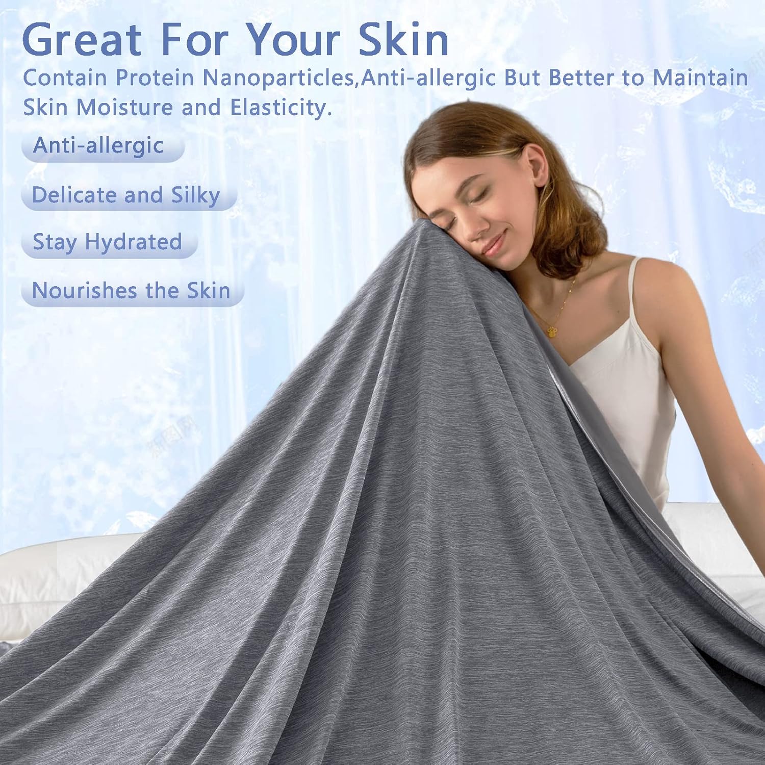Topcee Cooling Blanket Queen Size 90x90 for Hot Sleepers