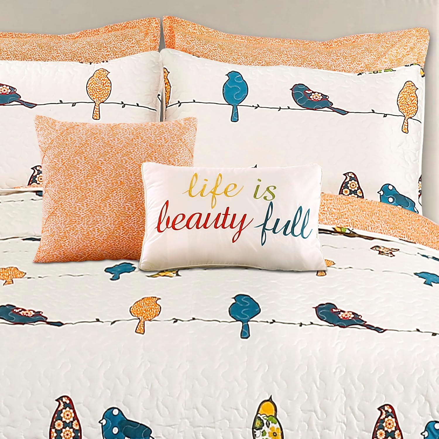 Lush Decor Rowley Birds Reversible Quilt Set