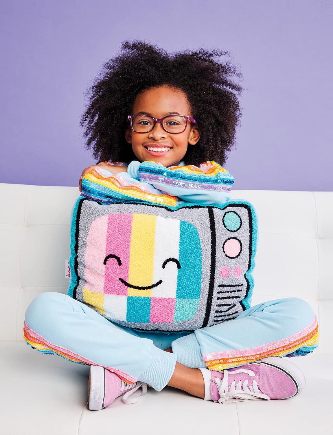 iscream Retro TV Shaped Accent Pillow 17x14