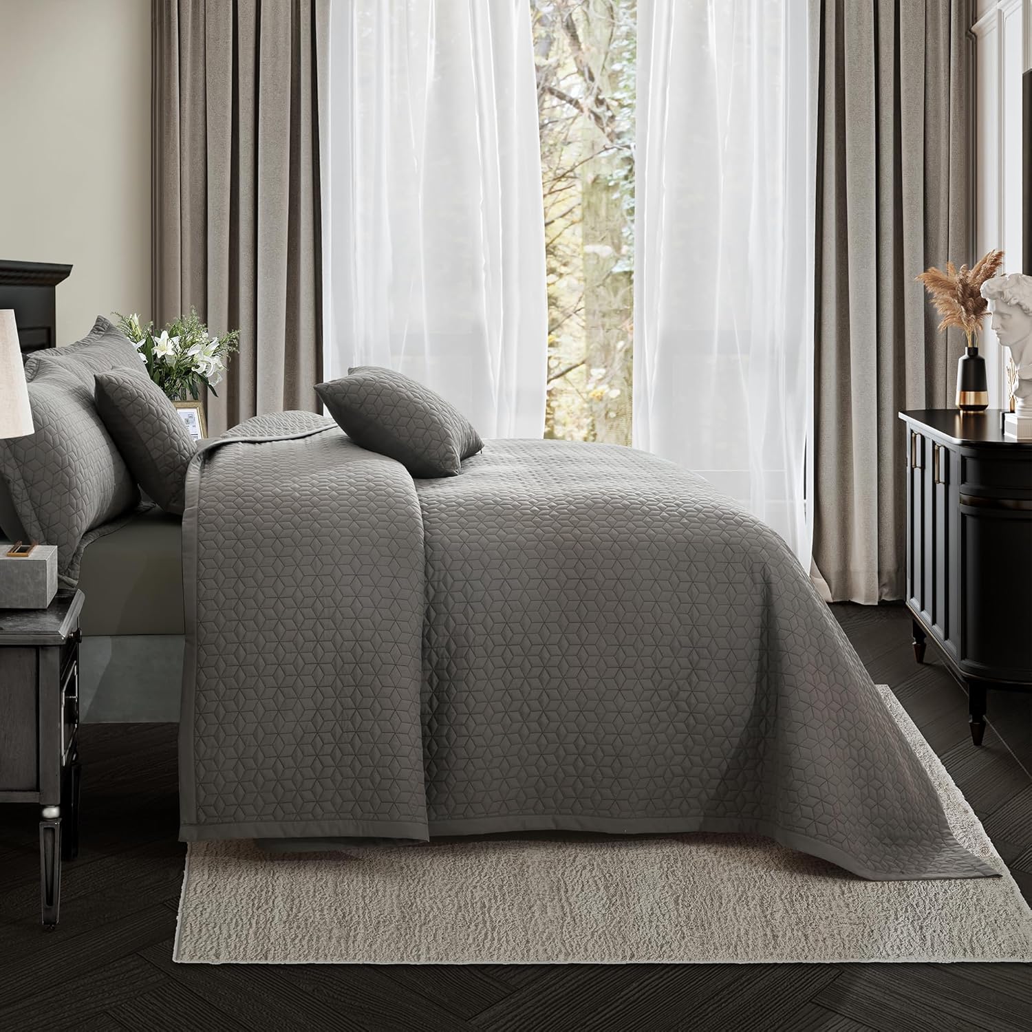 Blythease Oversized King Bedspread 128x120 Brown