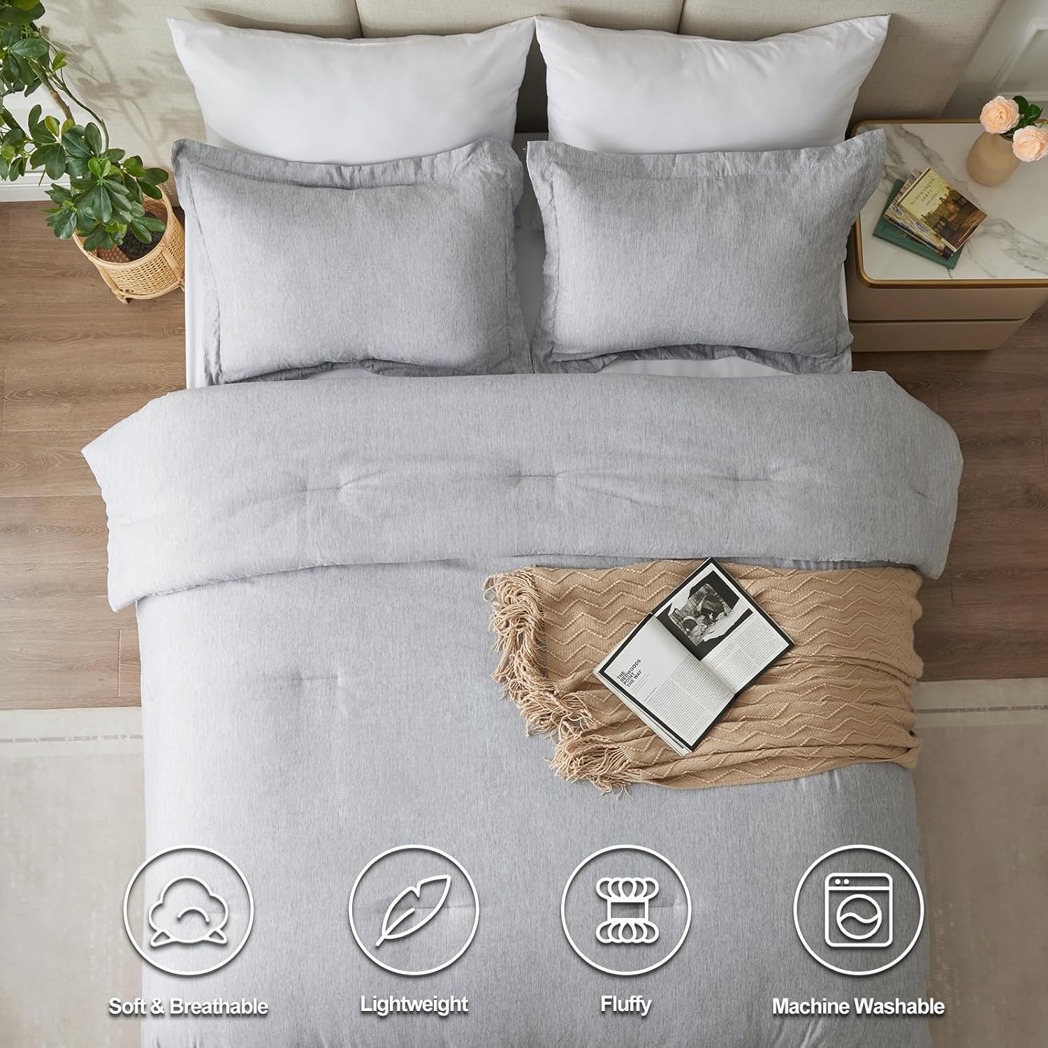 CozyLux Twin XL Comforter Set with Pillow Sham