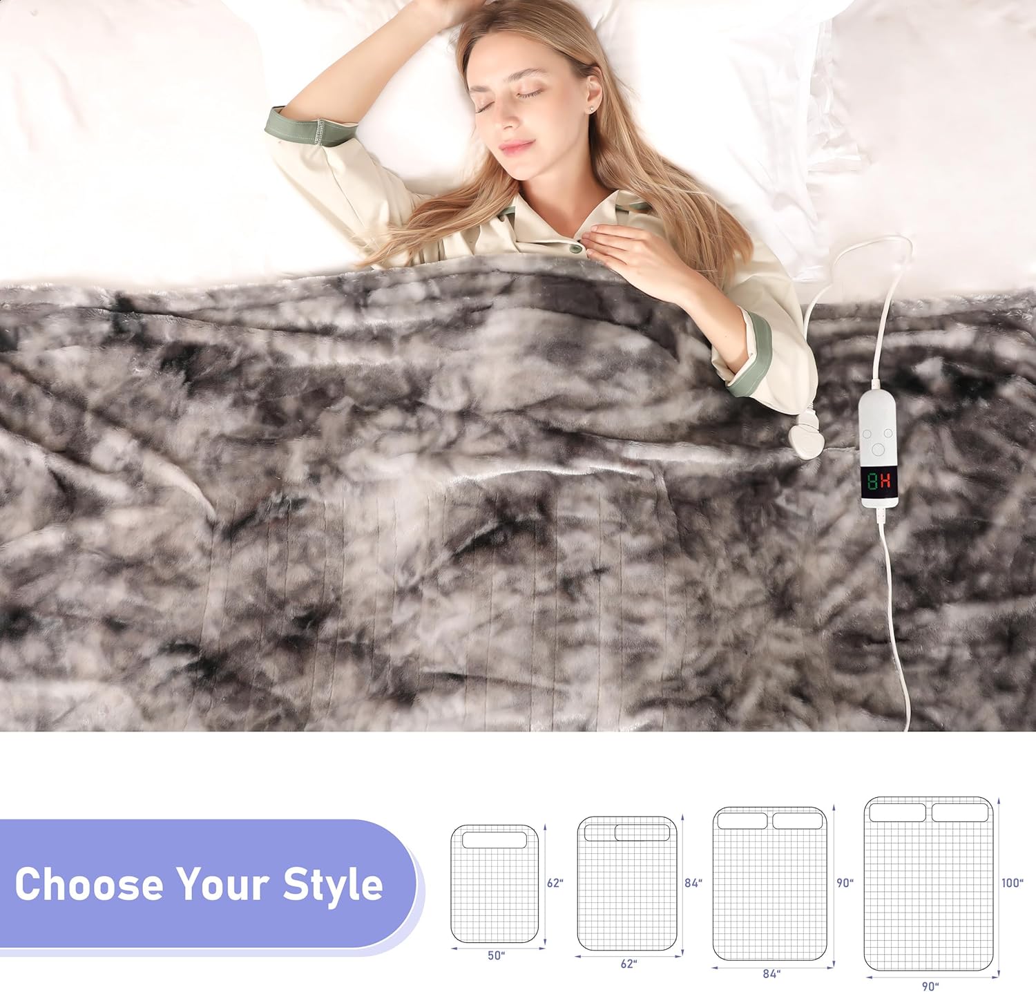 Cushious 50x60 Electric Heated Throw Blanket