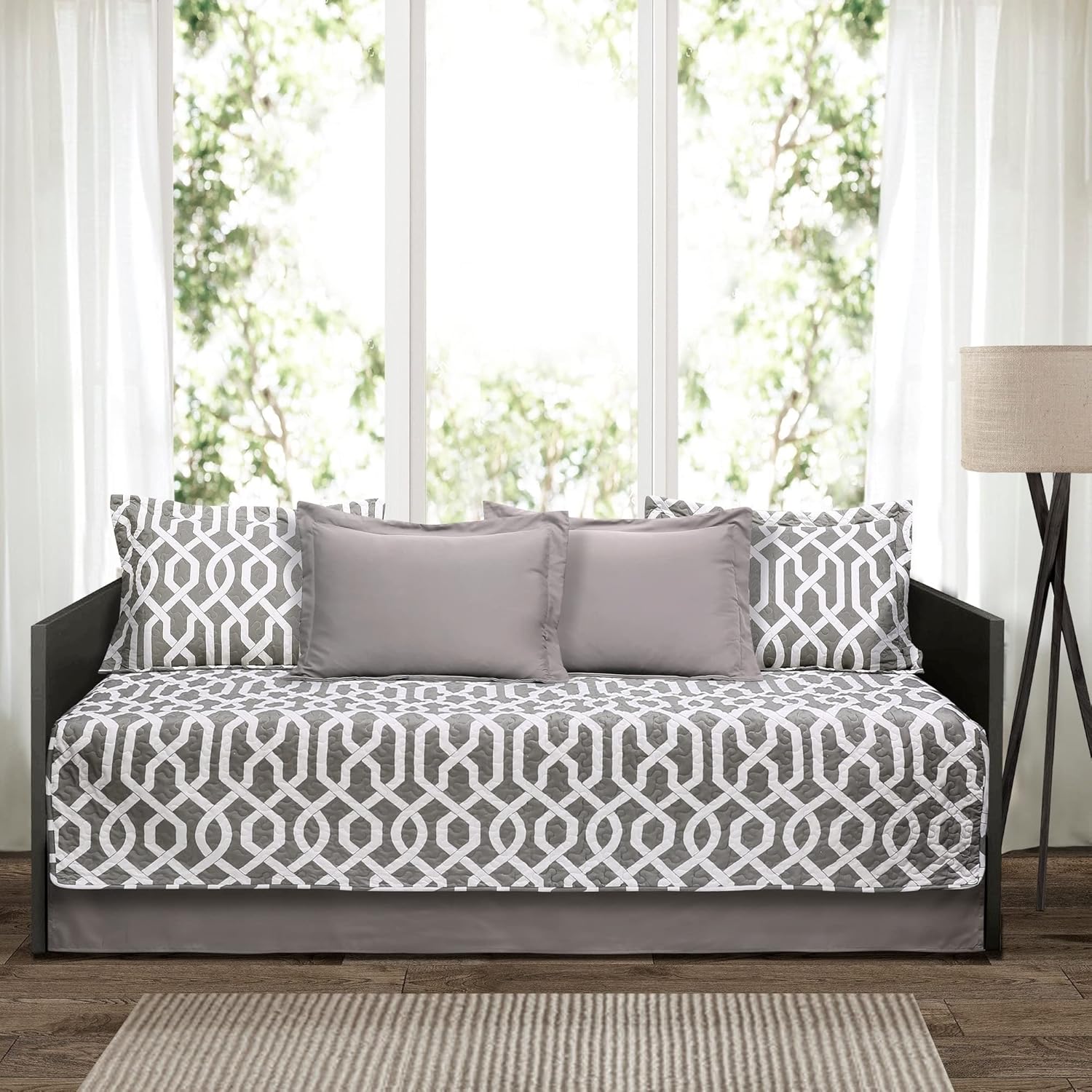 Lush Decor Navy White Trellis Daybed Cover Set 6 Piece