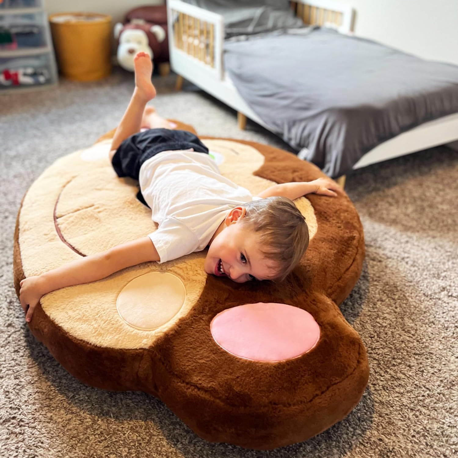 Comfy Monkey Inflatable Floor Cushion for Kids Ages 3 1