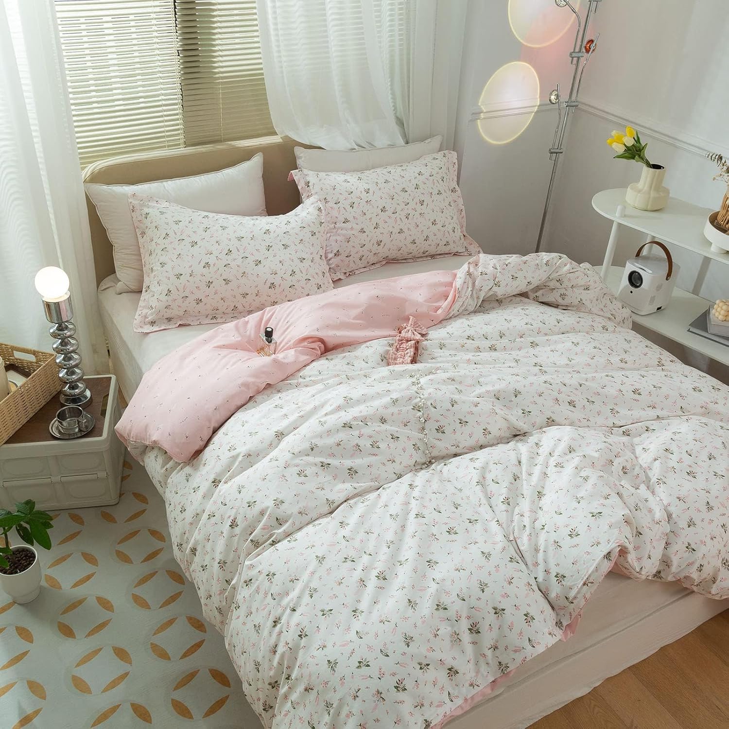 AMWAN Floral Duvet Cover Queen Set