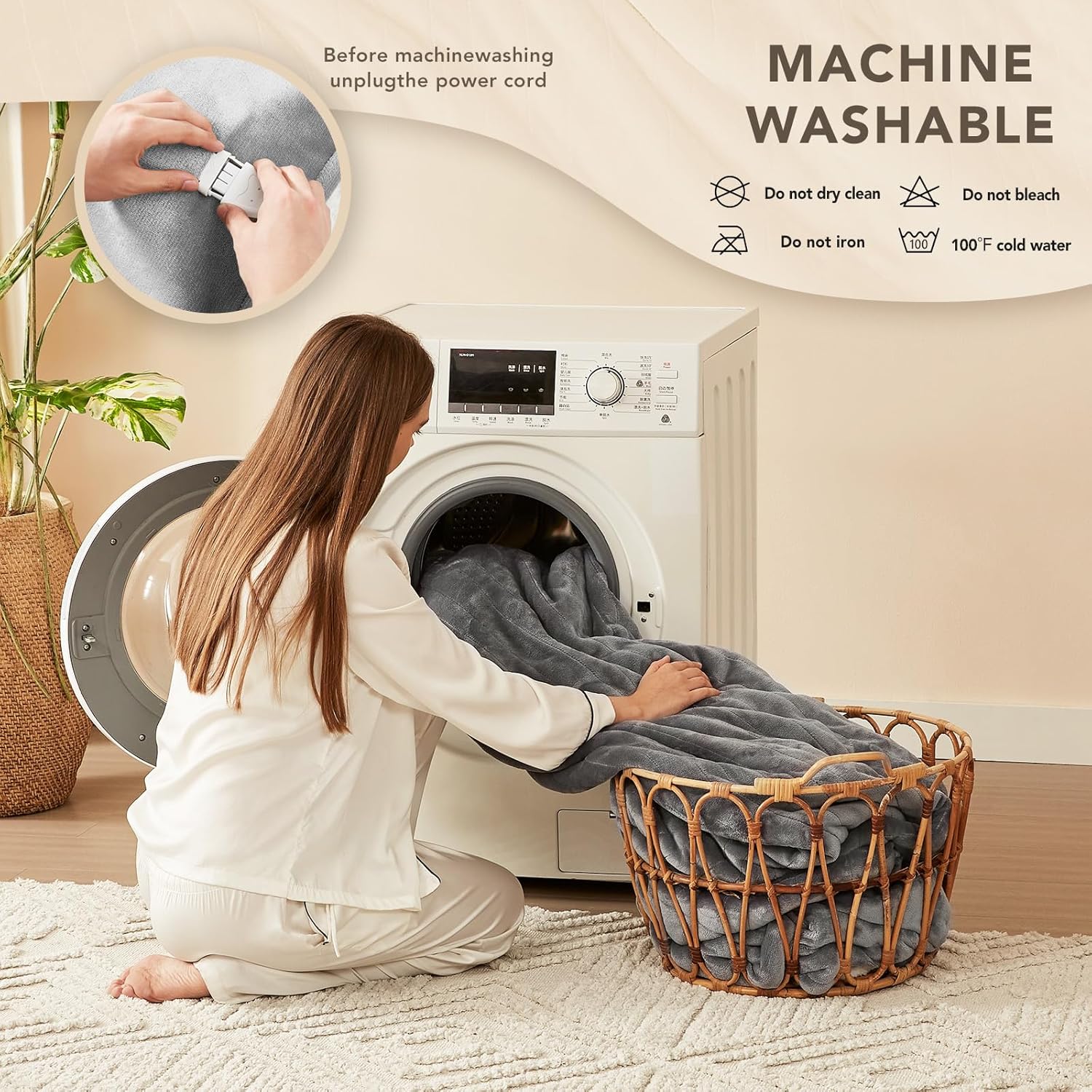Homemate Heated Throw Blanket 50x60 Inch with 10 Heat Levels