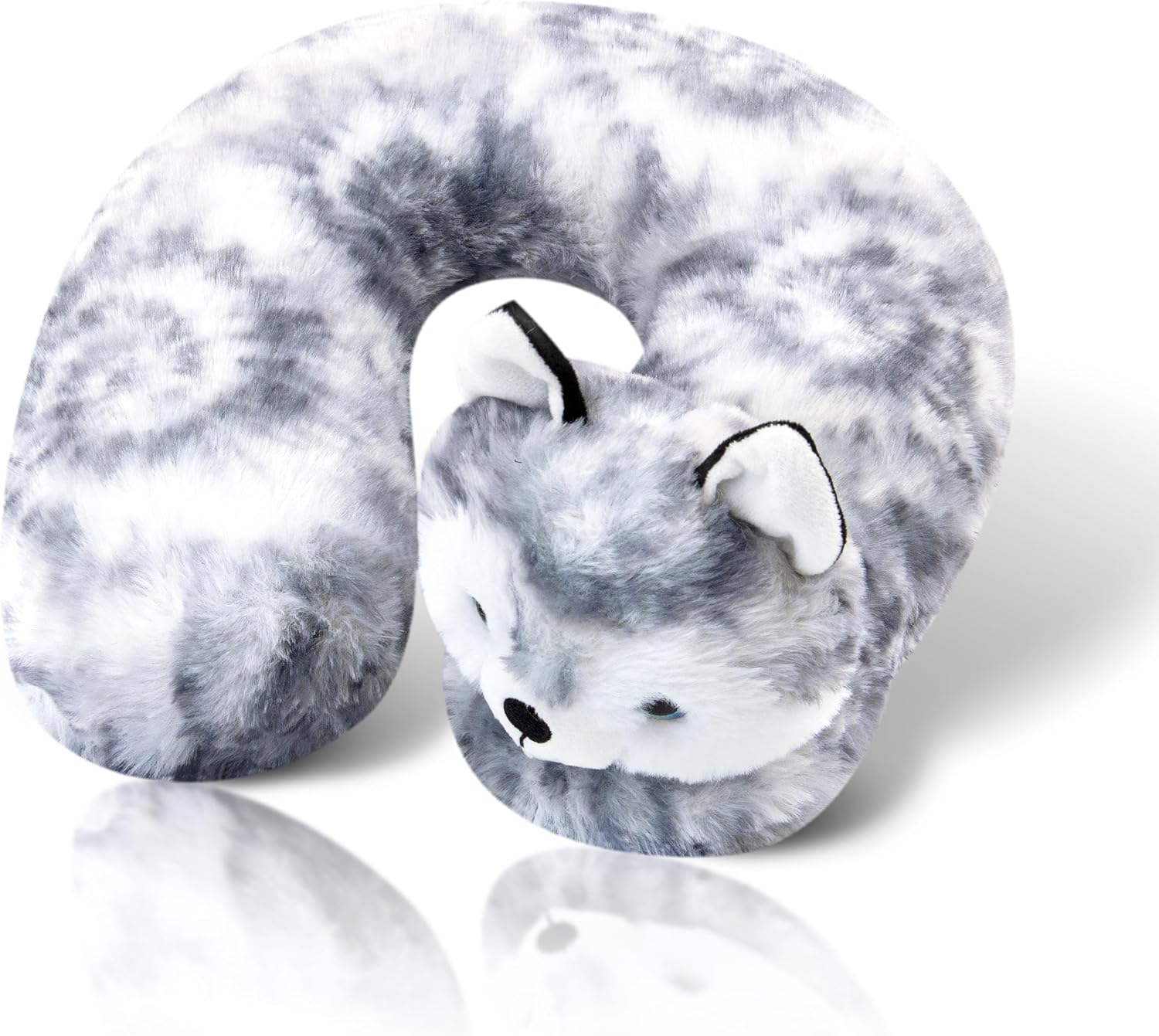 Cloudz Kids Grey Wolf Travel Neck Pillow