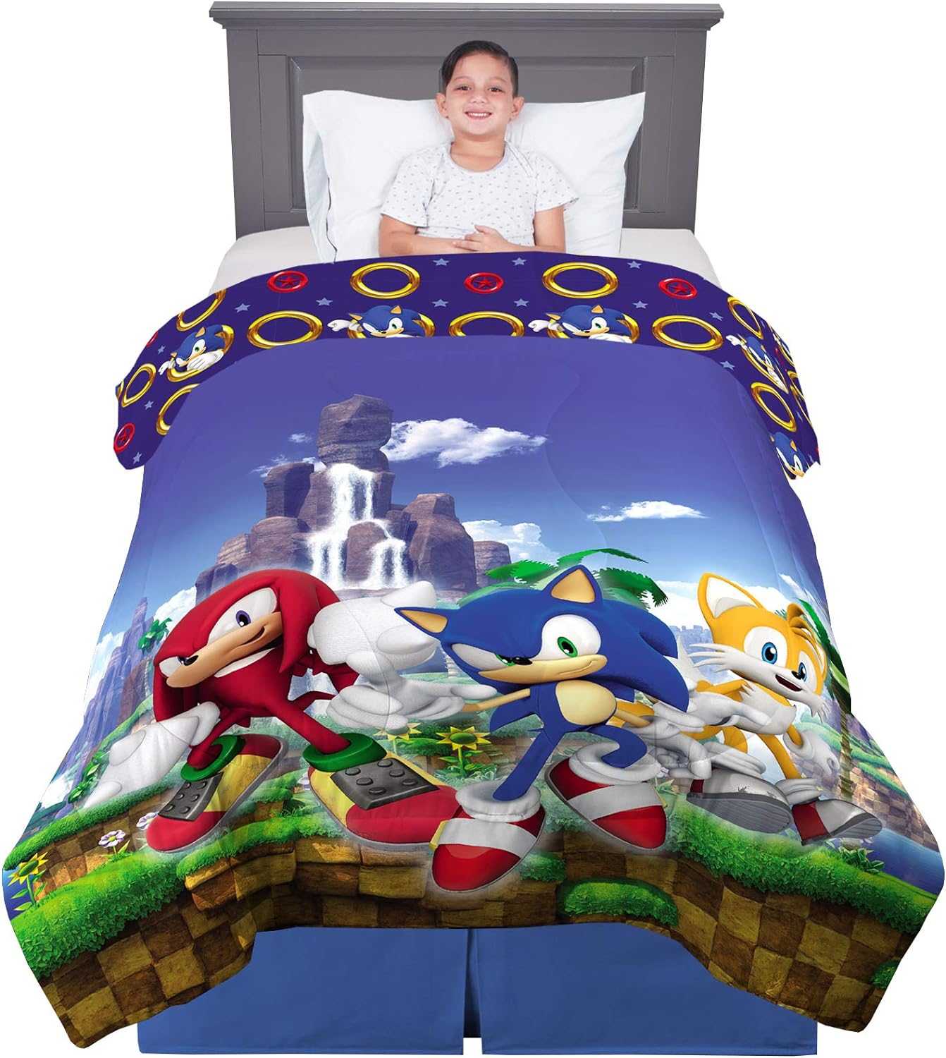 Franco Kids Bedding Super Soft Microfiber Reversible Comforter TwinFull Sonic The Hedgehog