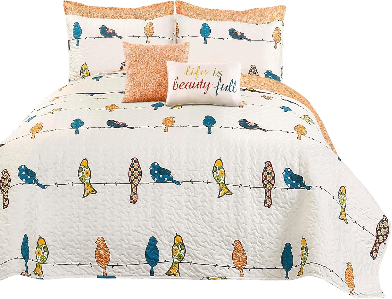 Lush Decor Rowley Birds Reversible Quilt Set