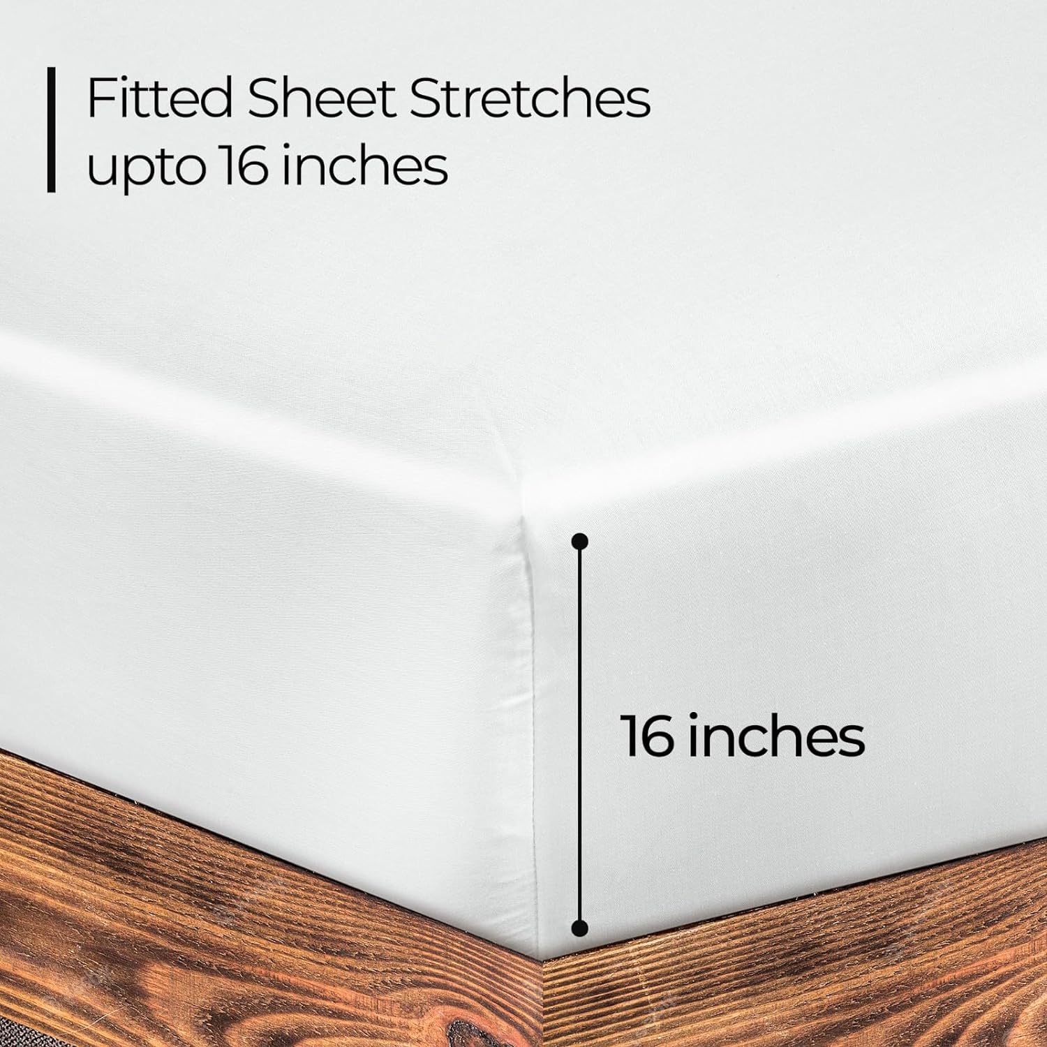 Royale Linens 300 TC Twin Fitted Sheet - 100 Combed Cotton Deep Pocket