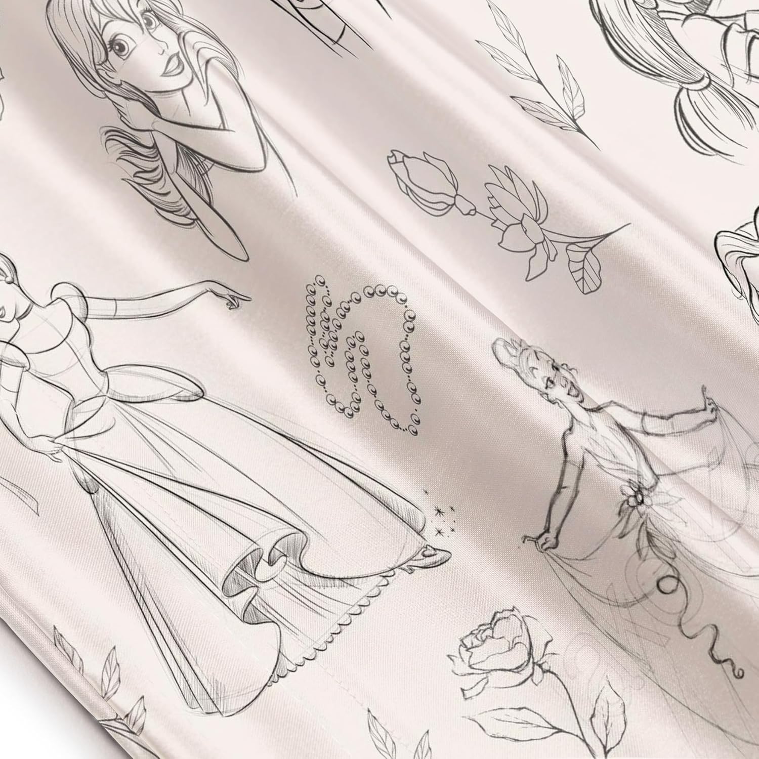 Jay Franco Disney Princess Satin Pillowcase - 20x30 Inch Beige