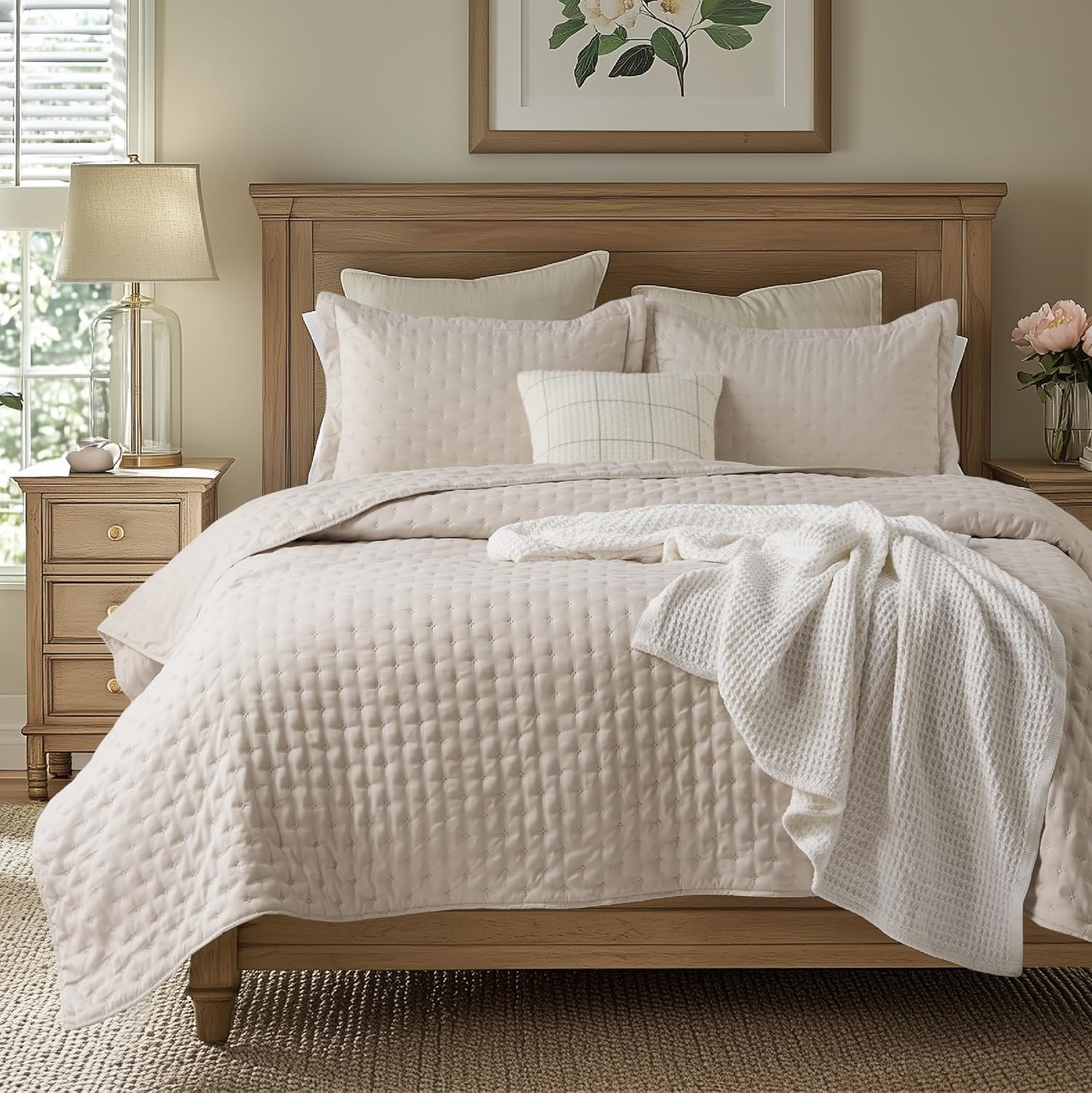 Bedsure King Quilt Set - Ultra Soft Breathable Anti-Static All-Season Bedding Set
