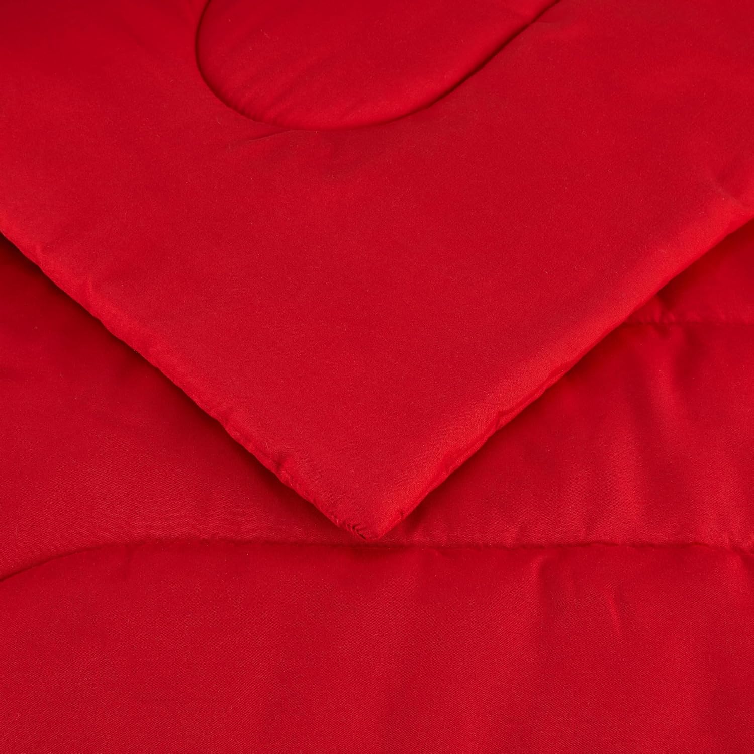 Amazon Basics Kids Comforter and Pillow Sham Set Red Twin