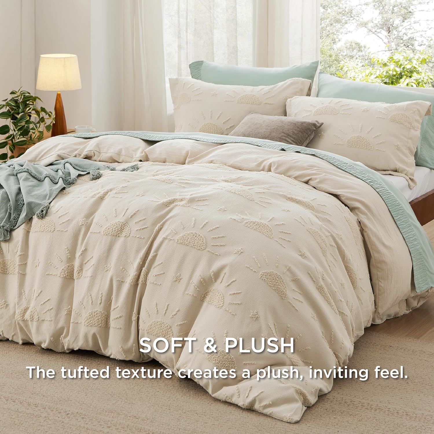 Bedsure Boho Kids Duvet Cover - Sun Design King Size 104x90