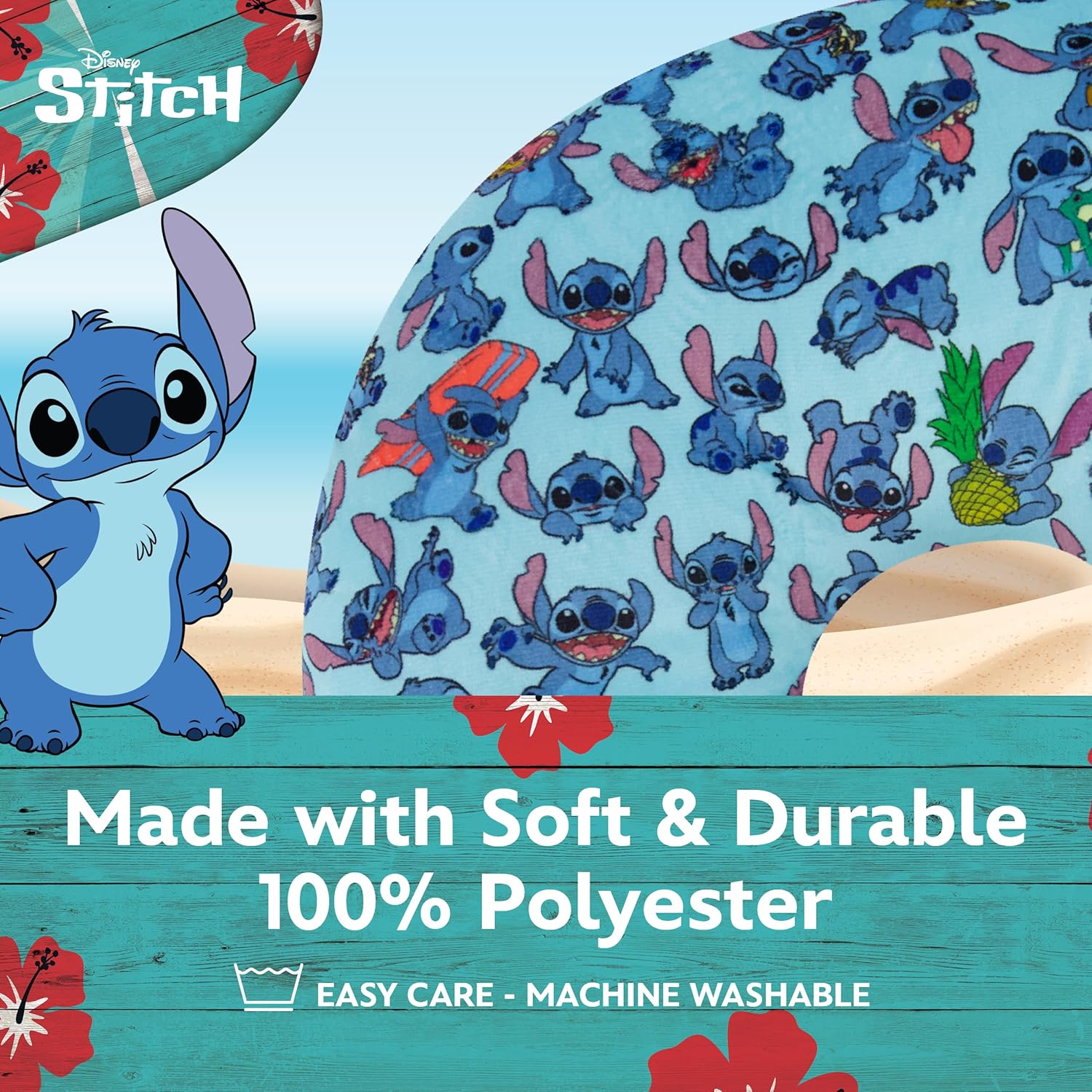 Disney Stitch Travel Neck Pillow for Kids - Blue