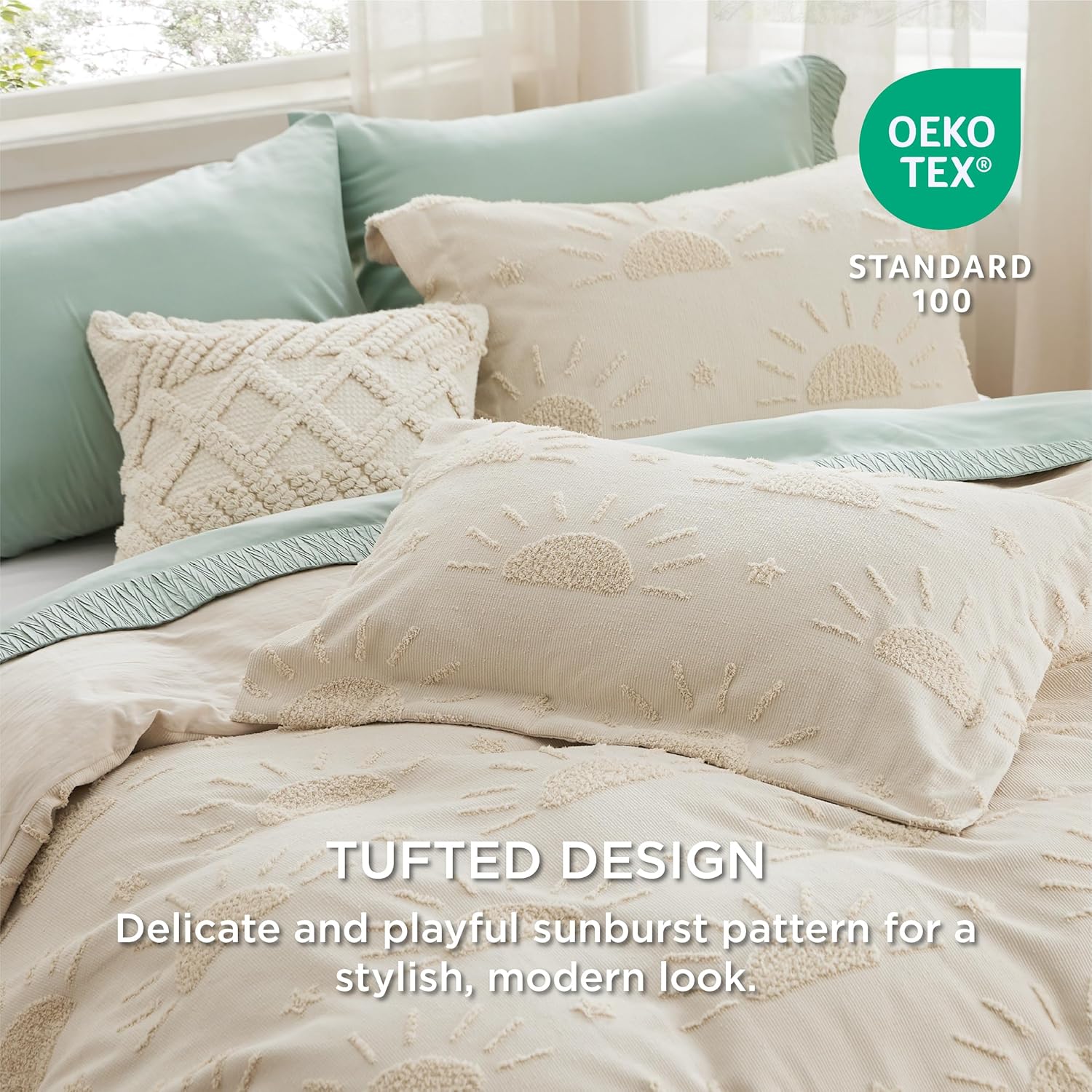 Bedsure Boho Kids Duvet Cover - Sun Design King Size 104x90
