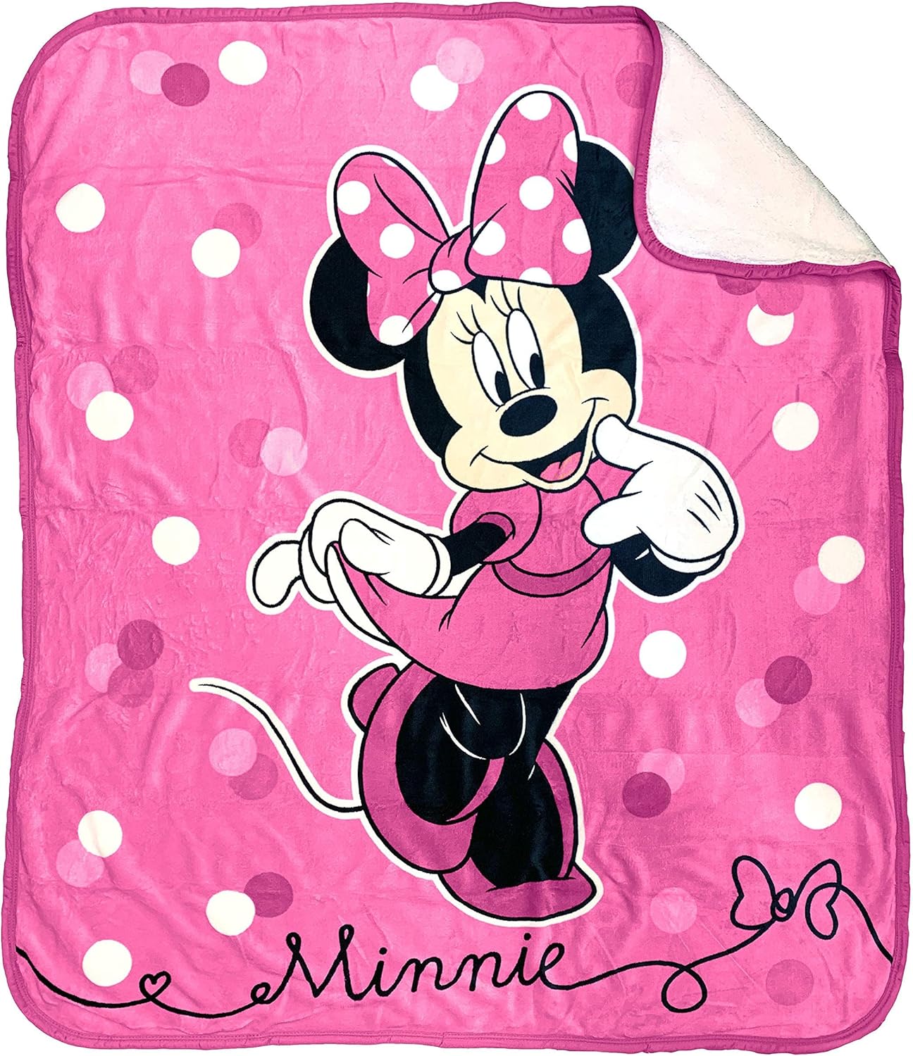 Jay Franco Disney Minnie Mouse Sherpa Throw Blanket - 50 x 60 Inches