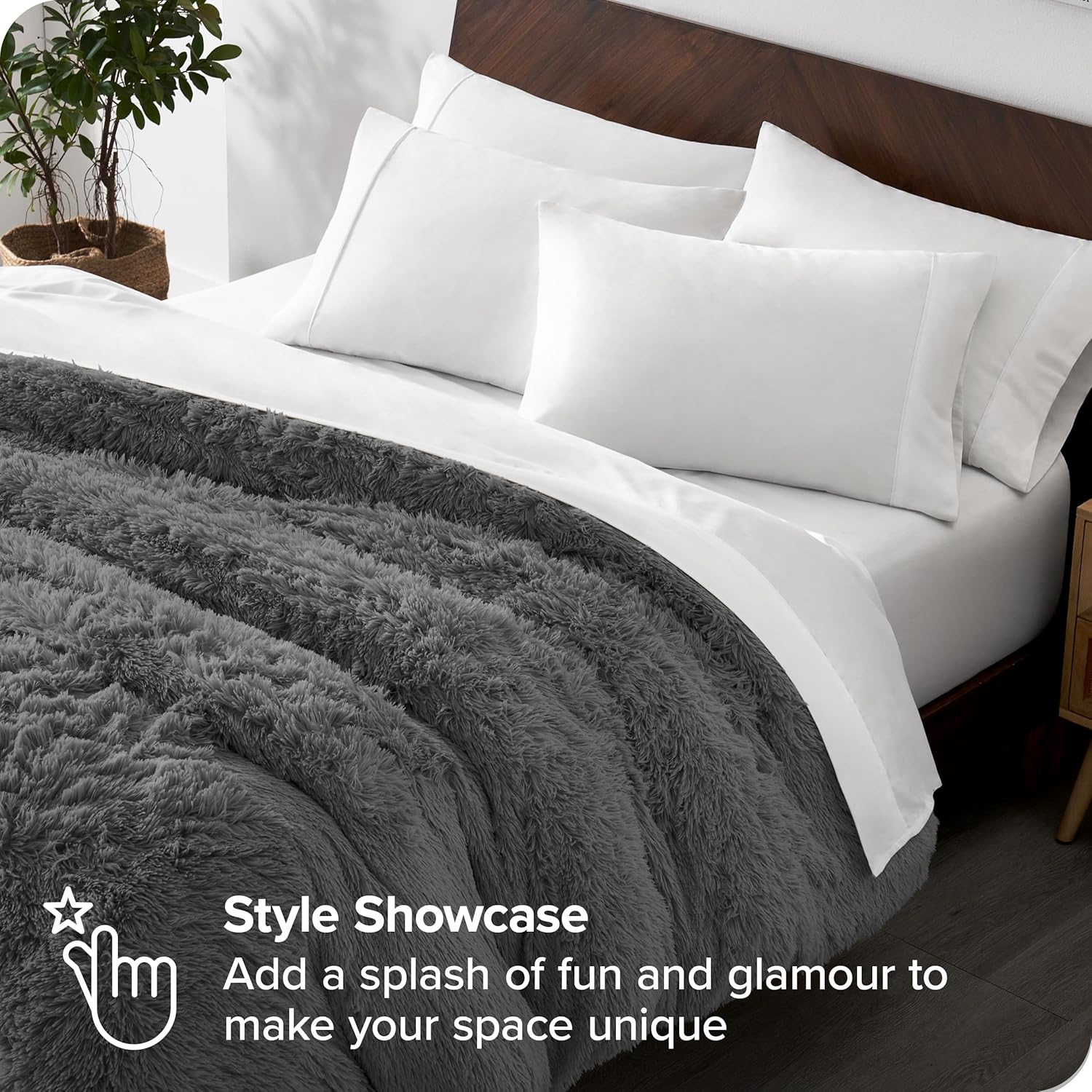 Bare Home Shaggy Fleece Duvet Cover Twin XL