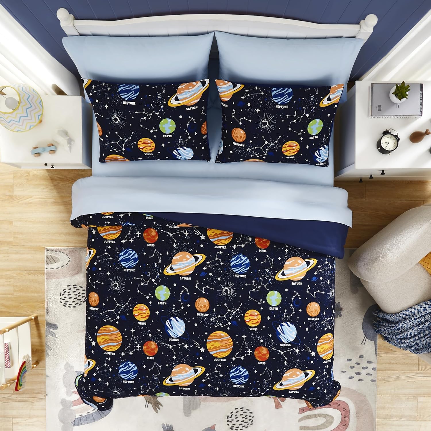 Glow in the Dark Space Comforter Set for Kids - Twin Bedding