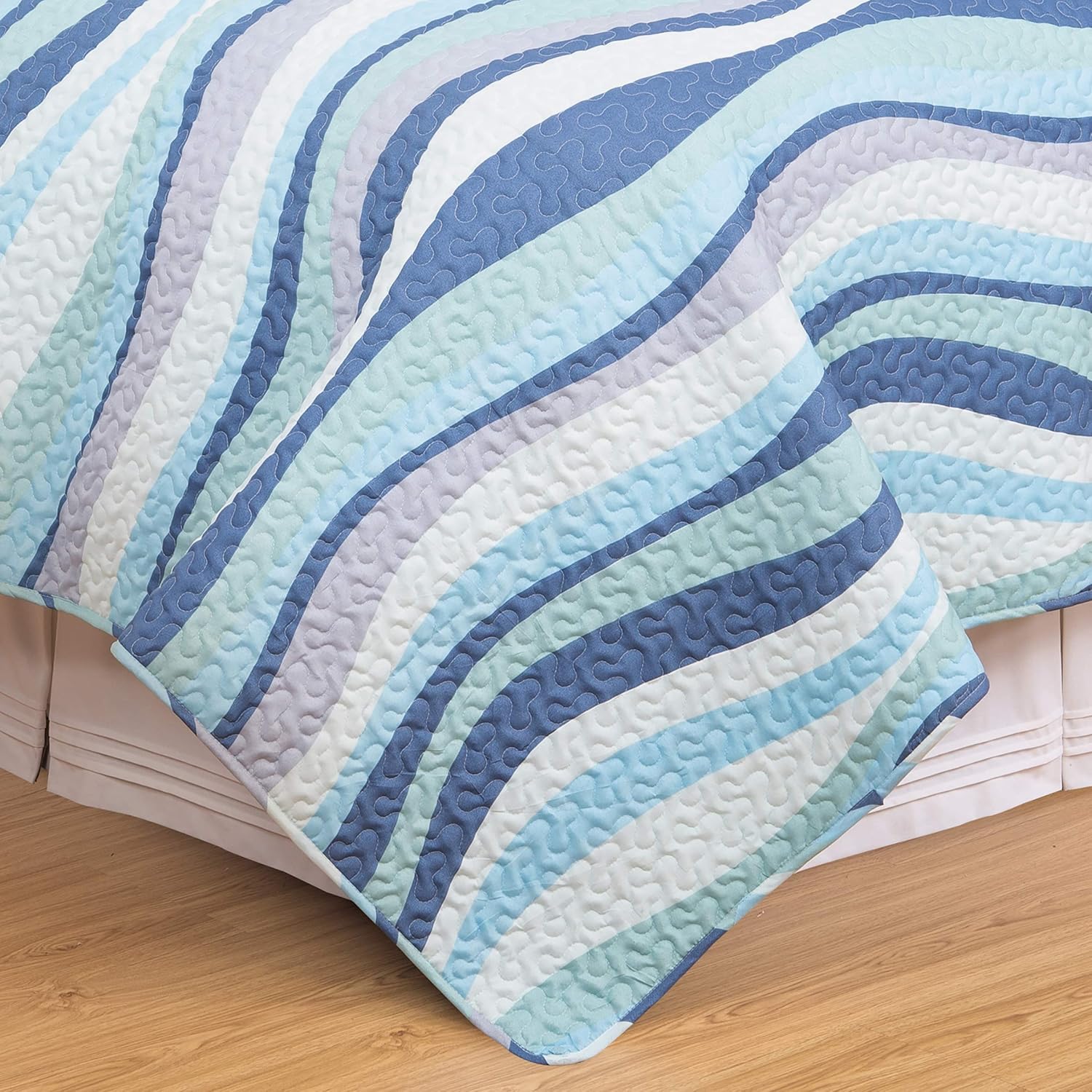 CF Home Sea Waves Blue Ocean Coastal FullQueen Bedding Set