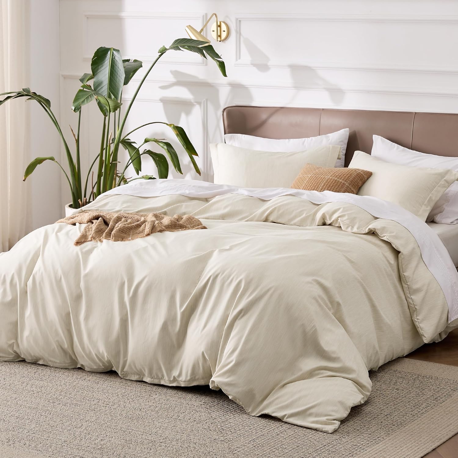 Bedsure Duvet Cover Twin Set - Soft Fluffy Cationic Print with Zipper Closure