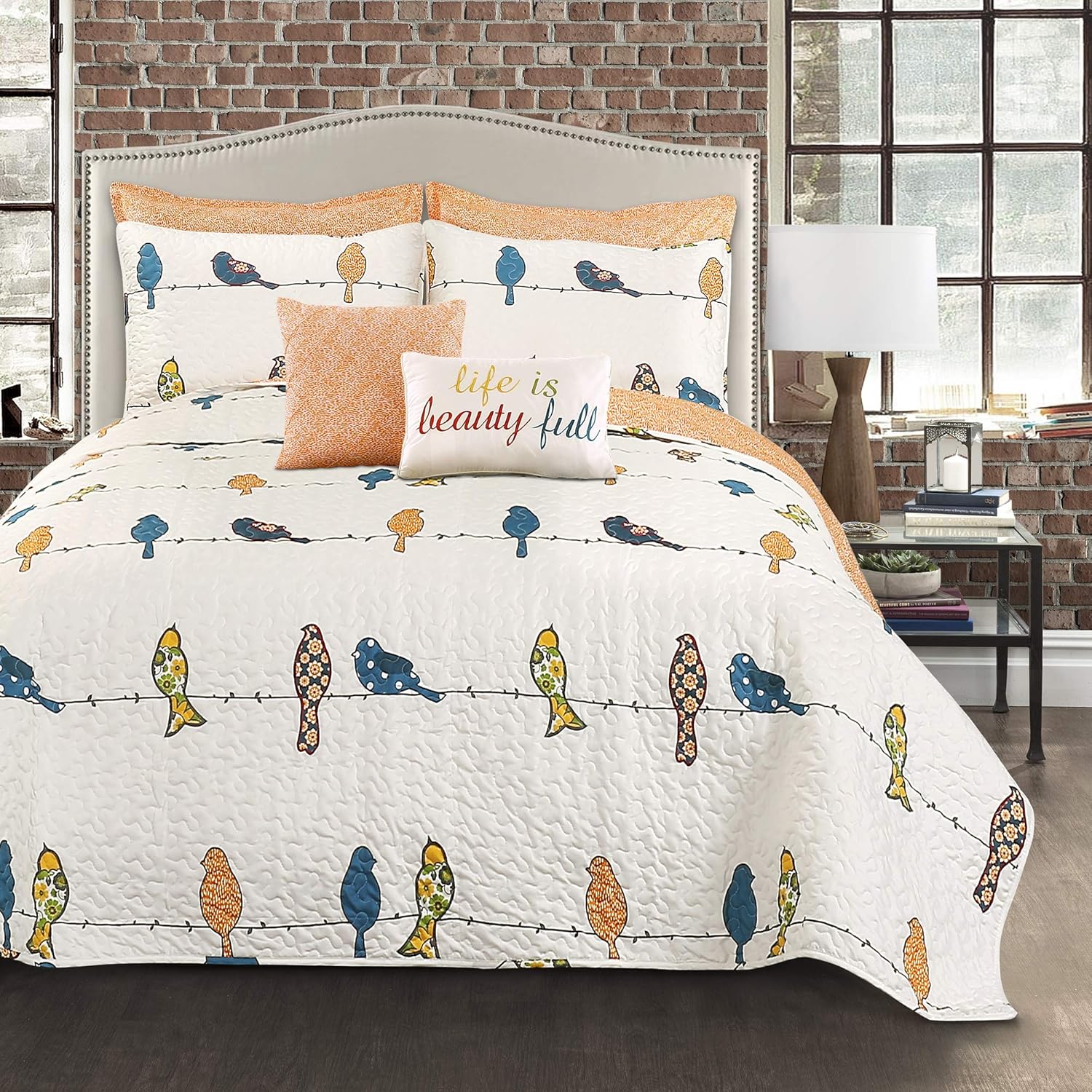 Lush Decor Rowley Birds Reversible Quilt Set