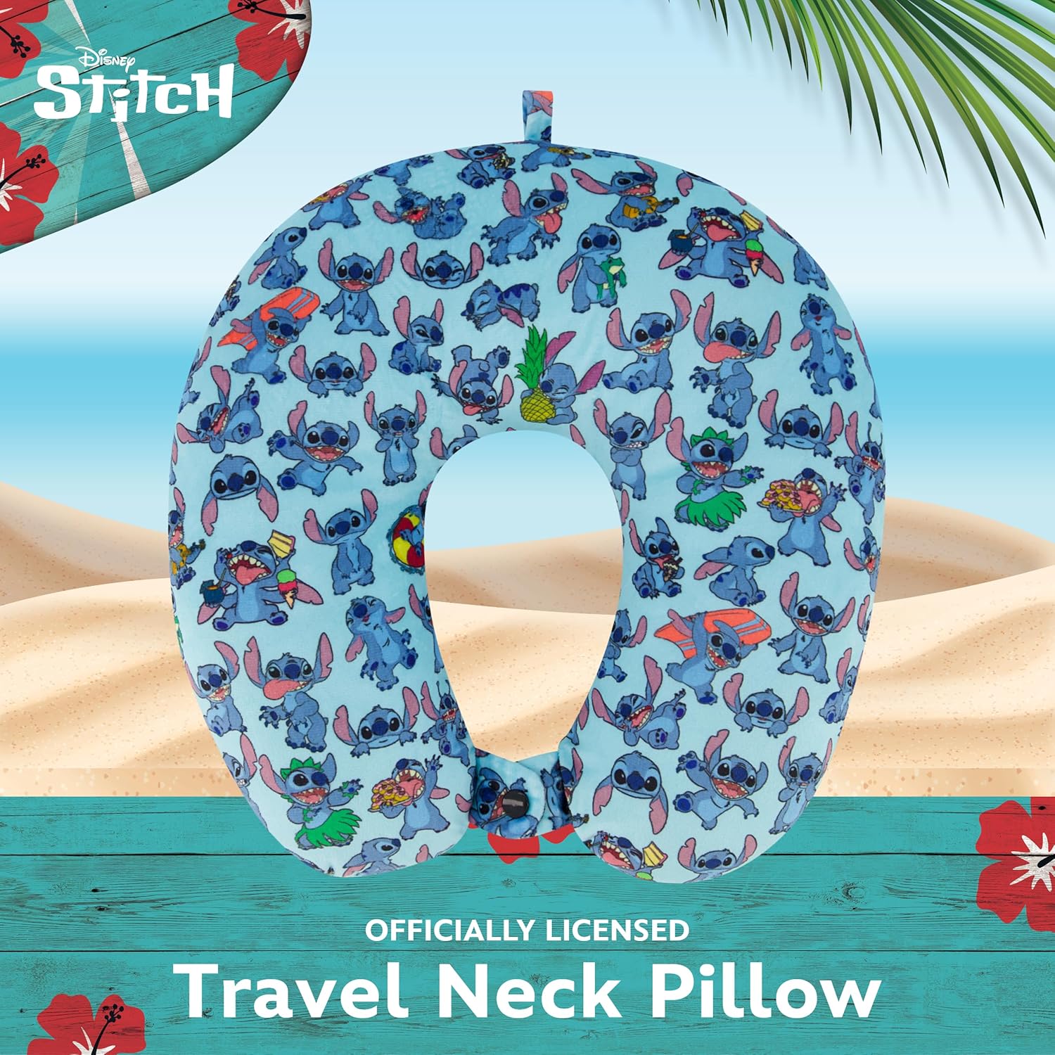 Disney Stitch Travel Neck Pillow for Kids - Blue