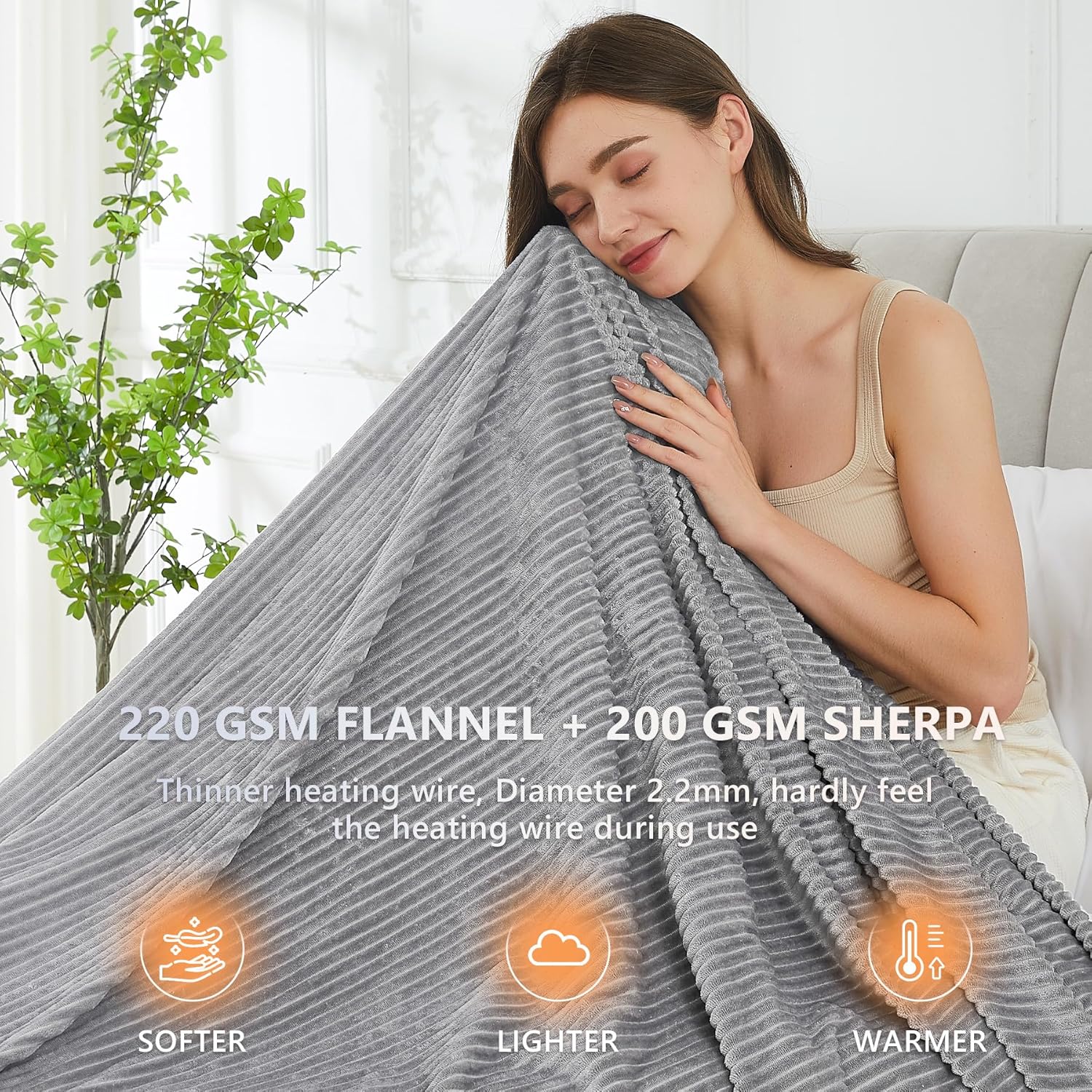 Homemate Heated Blanket - 50x60 Electric Throw with 10 Heat Levels 1