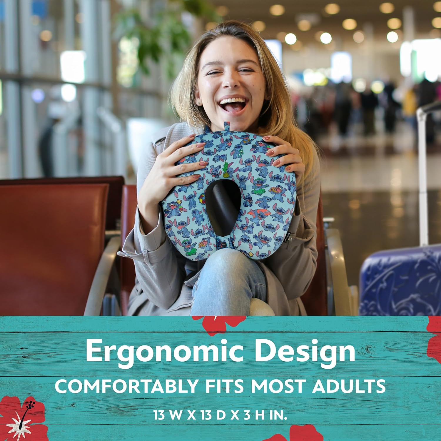 Disney Stitch Travel Neck Pillow for Kids - Blue