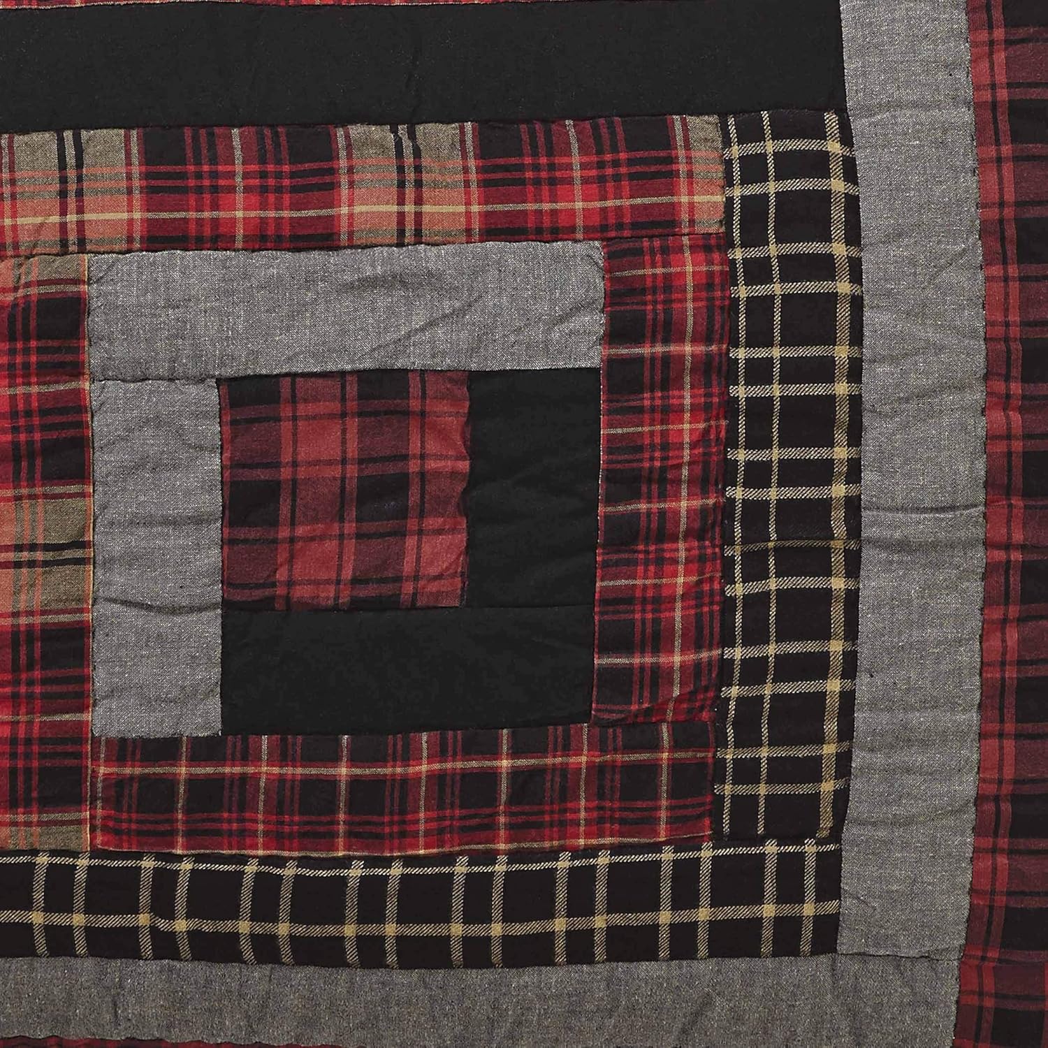 VHC Brands Rustic Cumberland King Sham 21x37 Chili Red