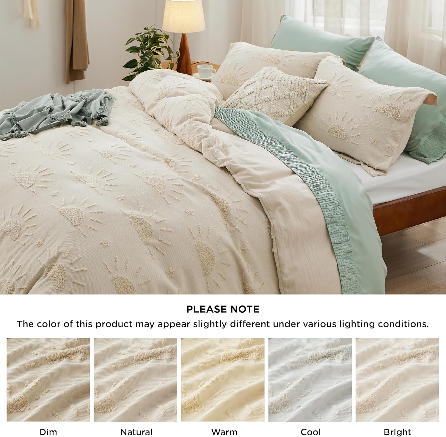 Bedsure Boho Kids Duvet Cover - Sun Design King Size 104x90
