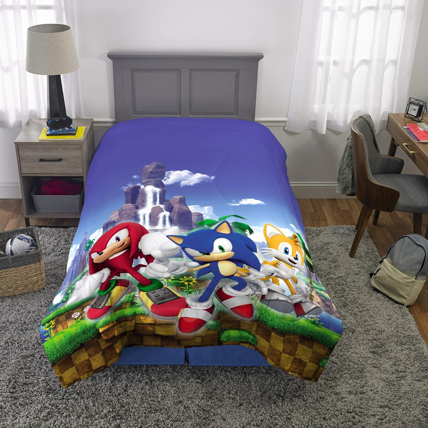 Franco Kids Bedding Super Soft Microfiber Reversible Comforter TwinFull Sonic The Hedgehog