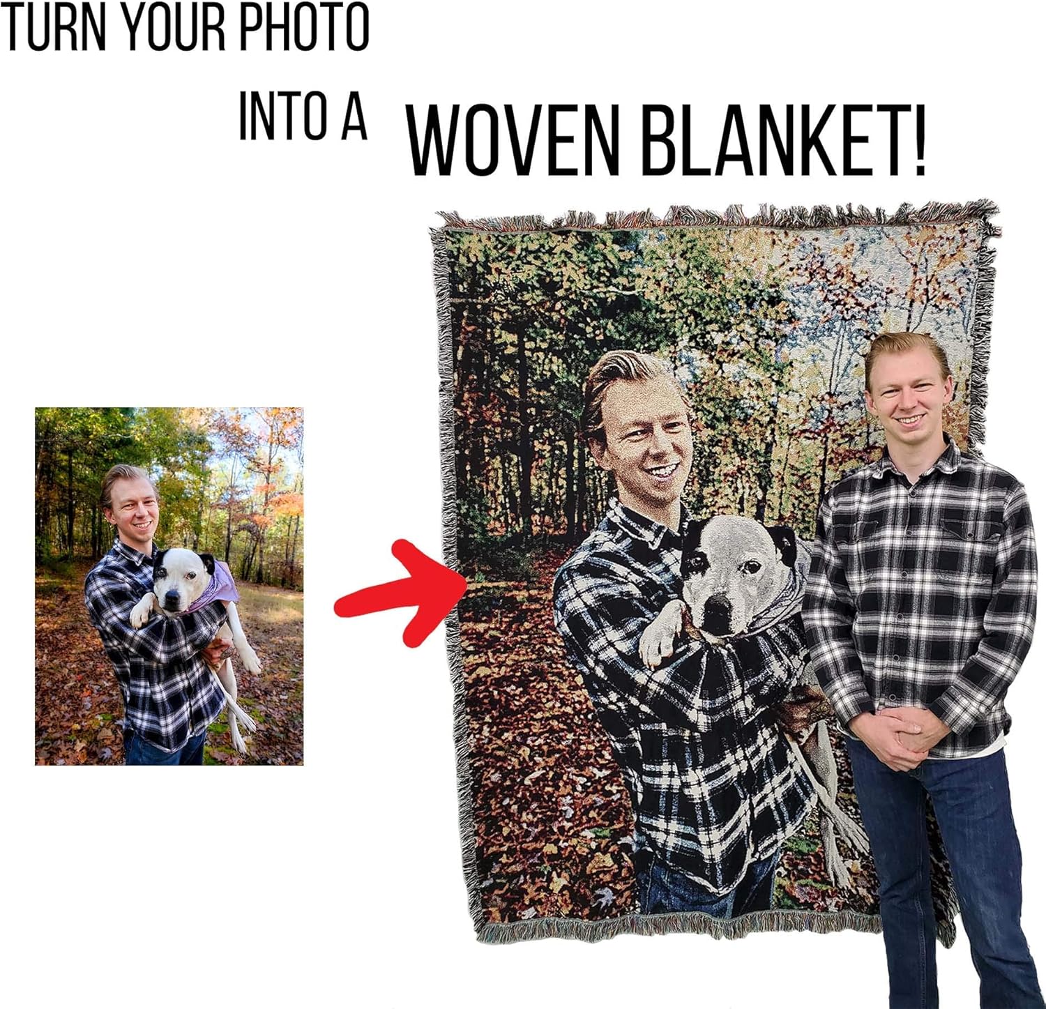 Pure Country Weavers Custom Woven Photo Throw Blanket 72x54