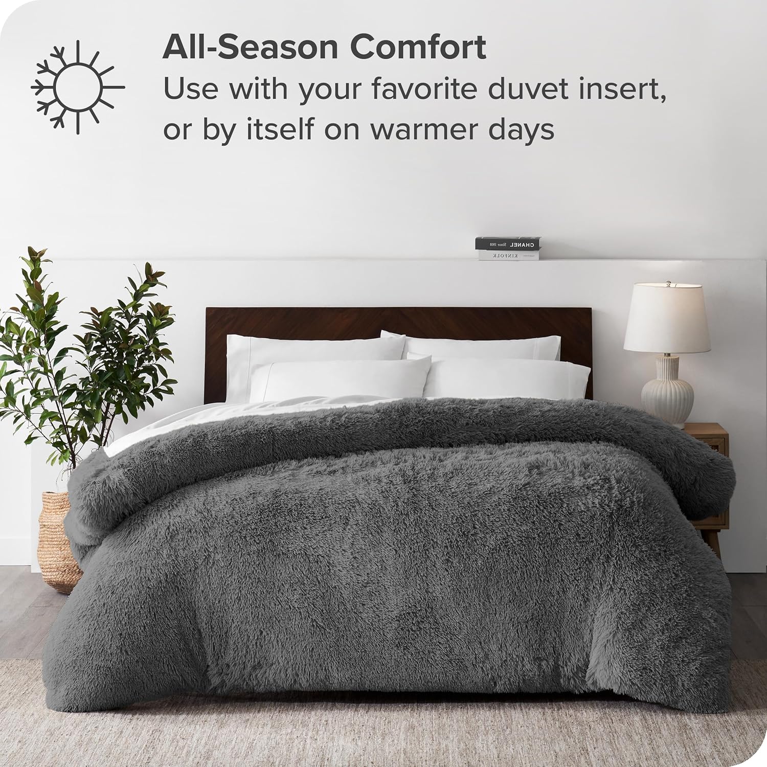 Bare Home Shaggy Fleece Duvet Cover Twin XL