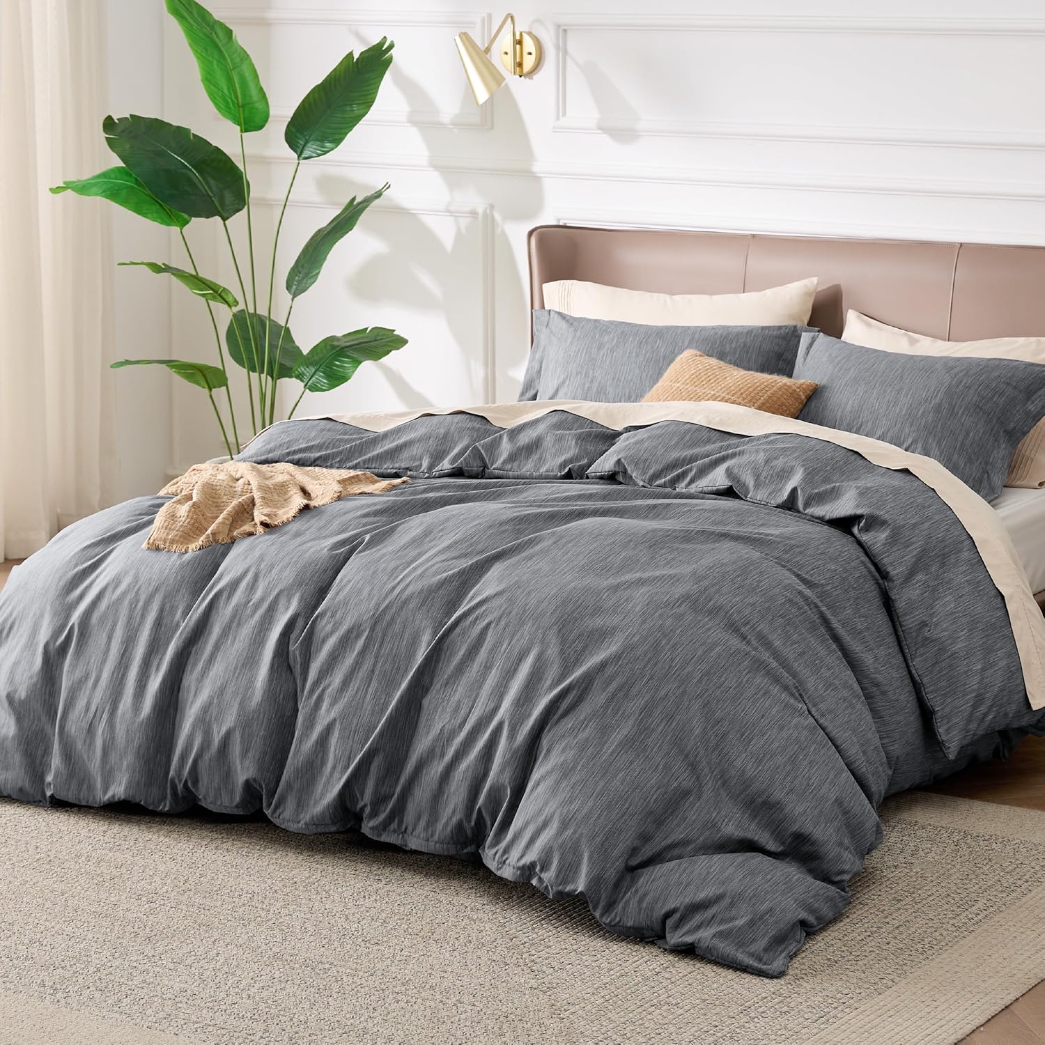 Bedsure Duvet Cover King Size - 3 Piece Set with Zipper Closure