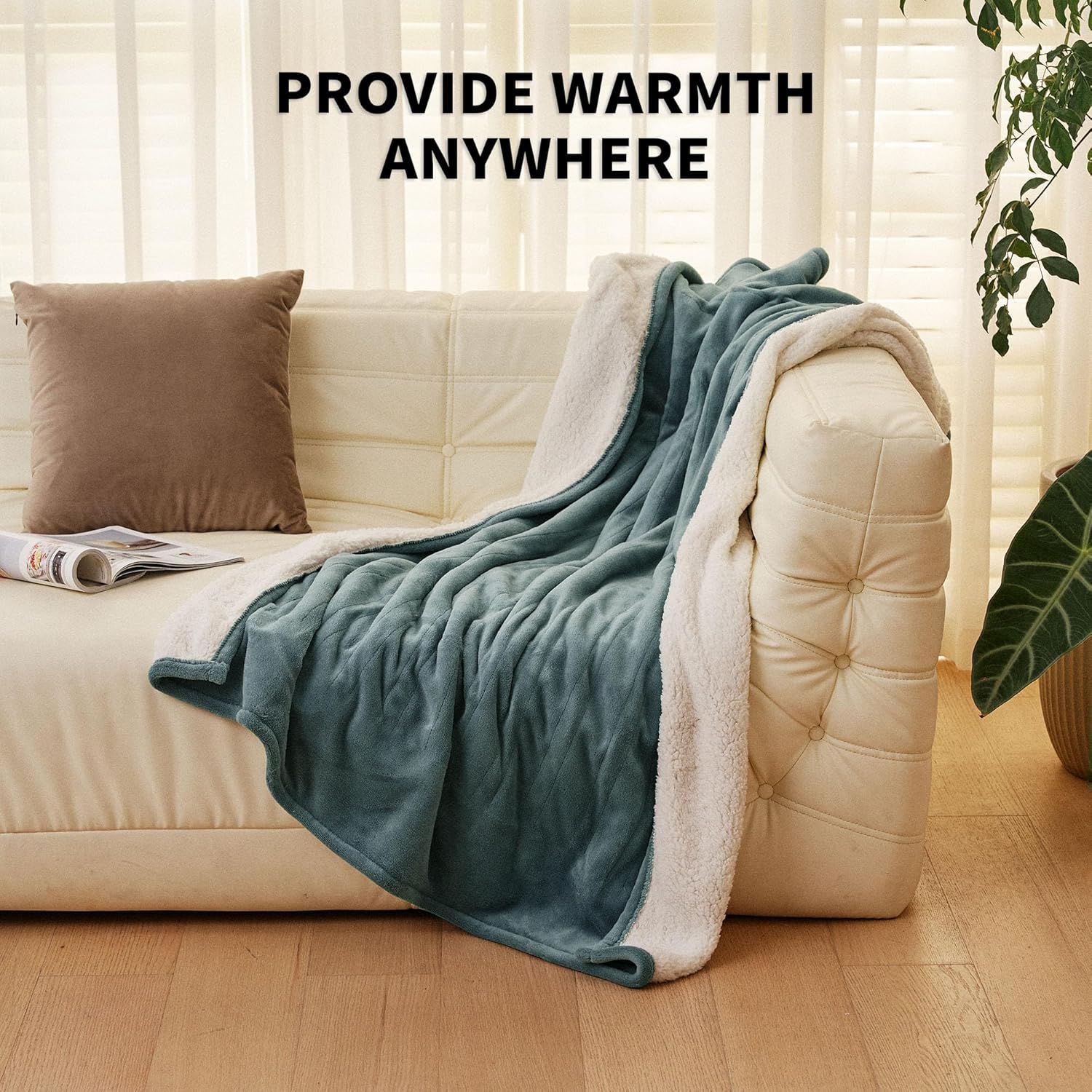 JETS HOME Heated Throw Blanket 50x60 ETL Certified