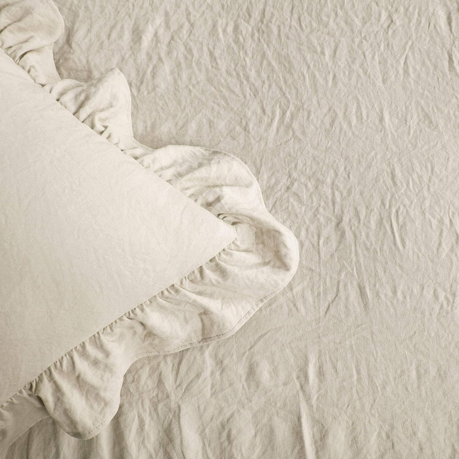 Lush Decor Ruffle Skirt Bedspread Set - King Neutral