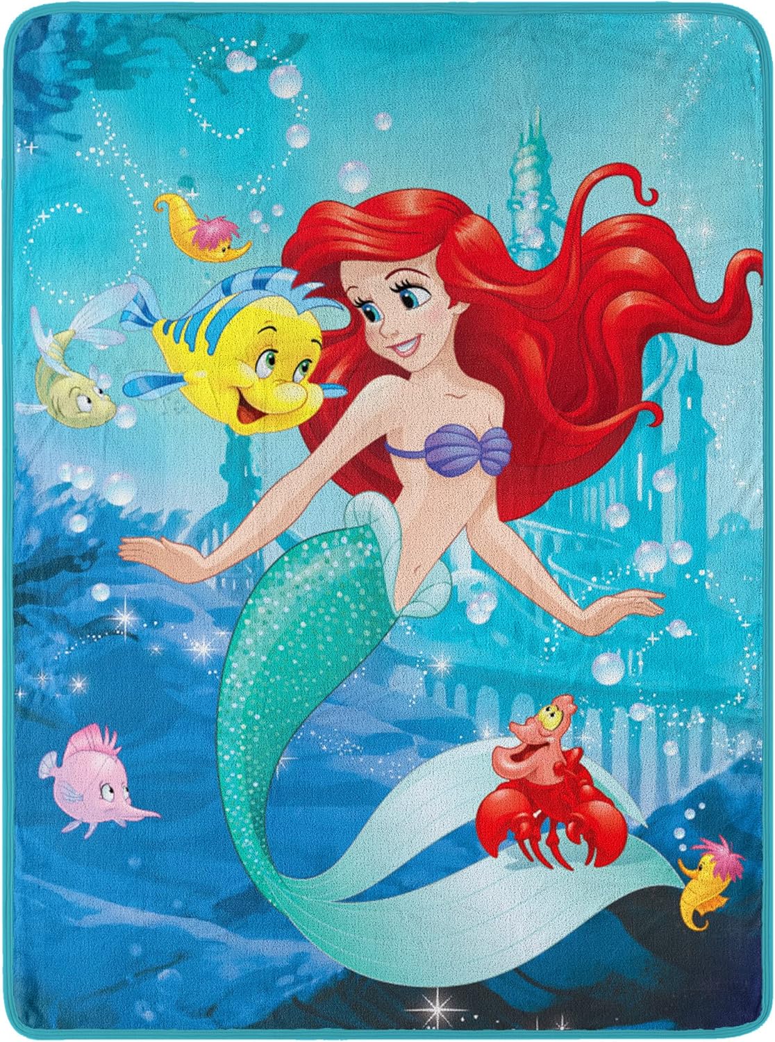 Northwest Little MermaidAriel Micro Raschel Throw Blanket 46x60