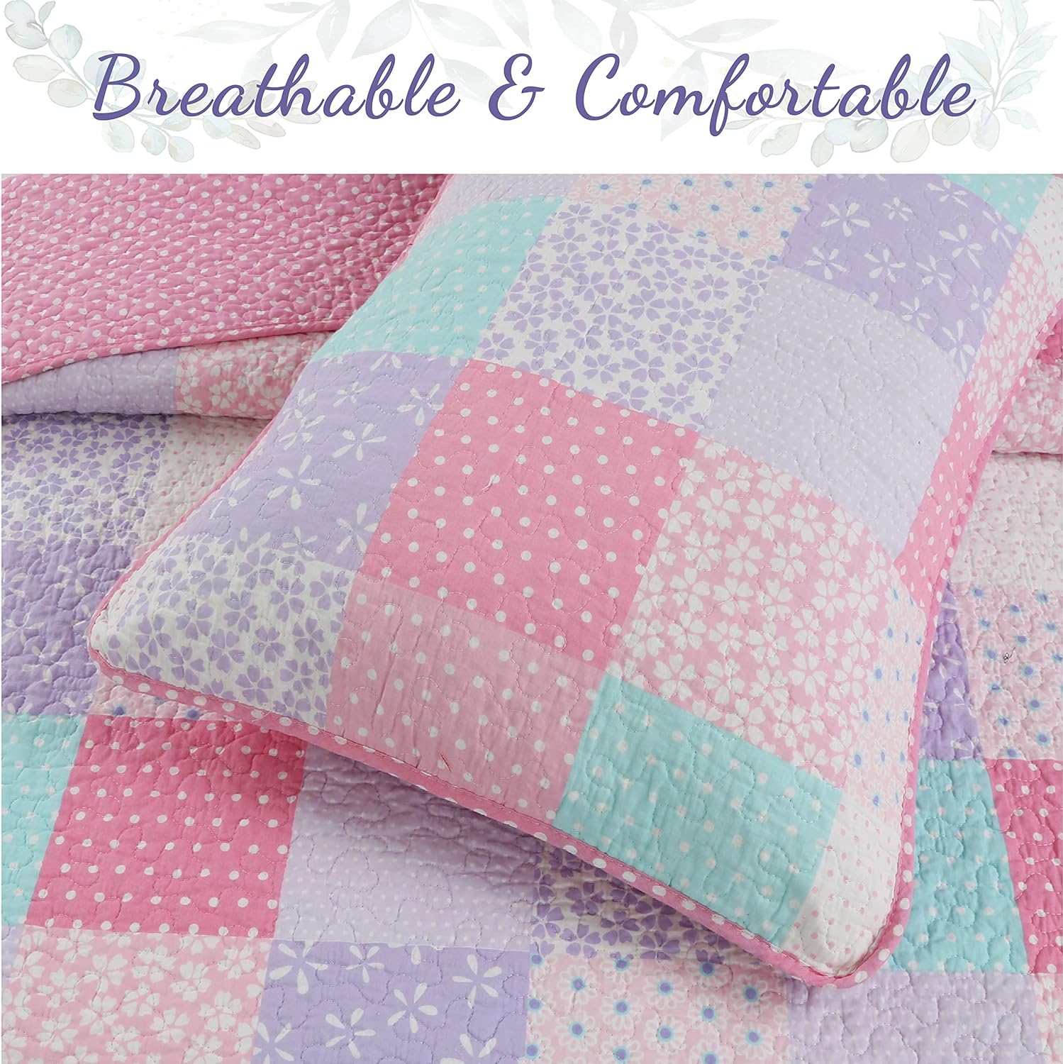Cozy Line Angelina Floral Dot Quilt Bedding Set