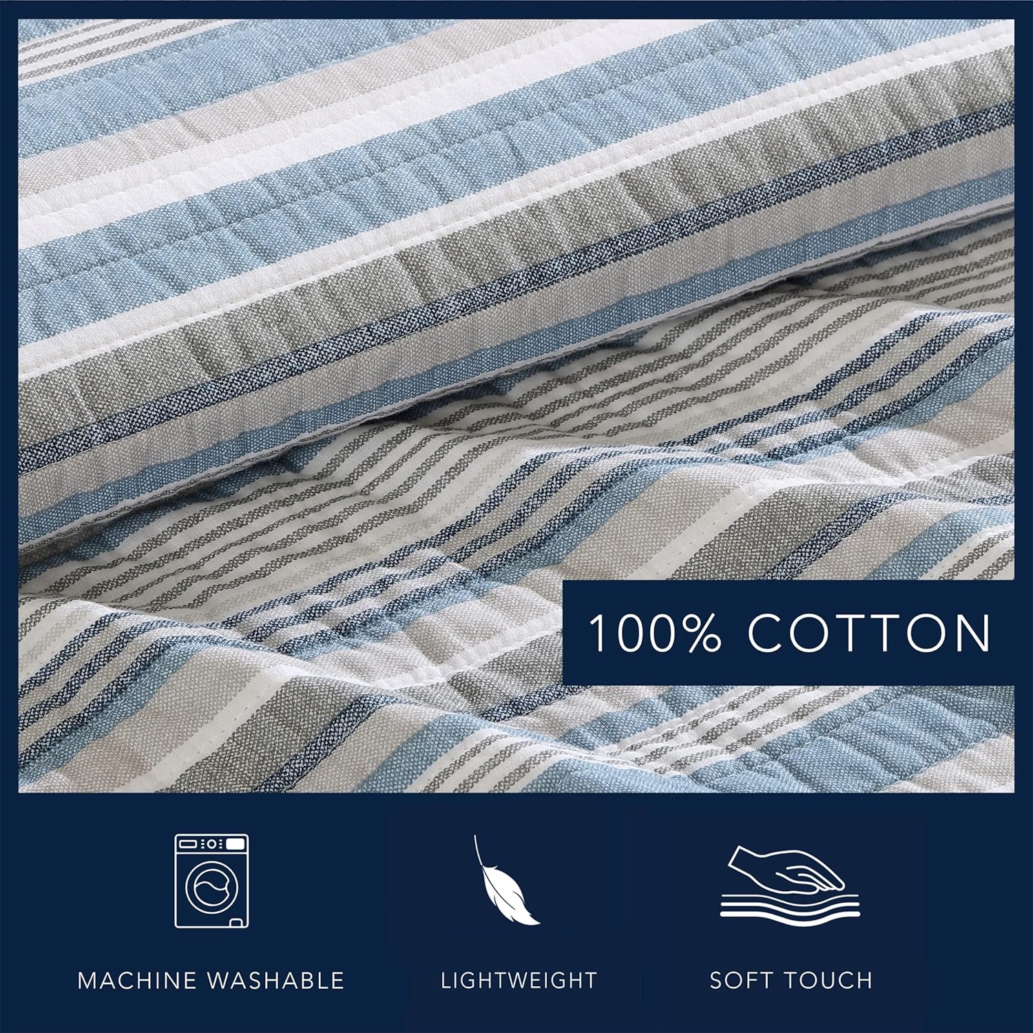 Nautica Daybed Cover Set - Jettison Grey 100 Cotton