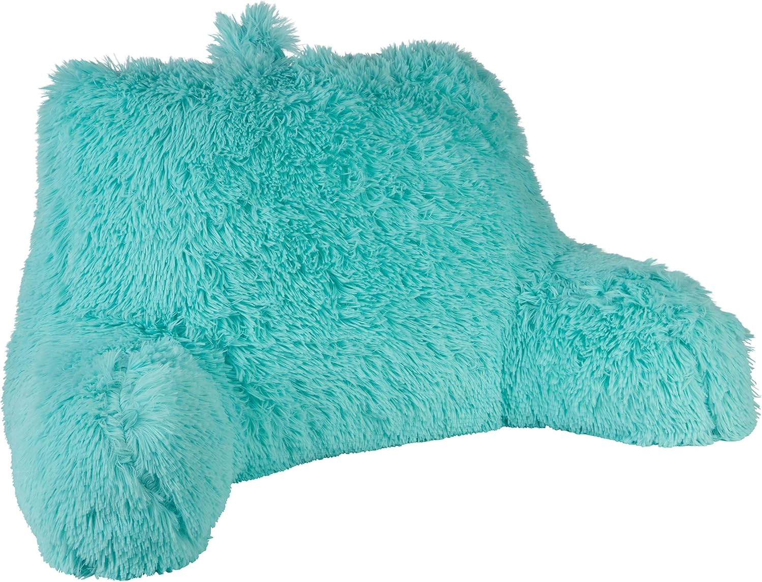 Klear Vu Shaggy Aqua Reading Pillow with Lumbar Support