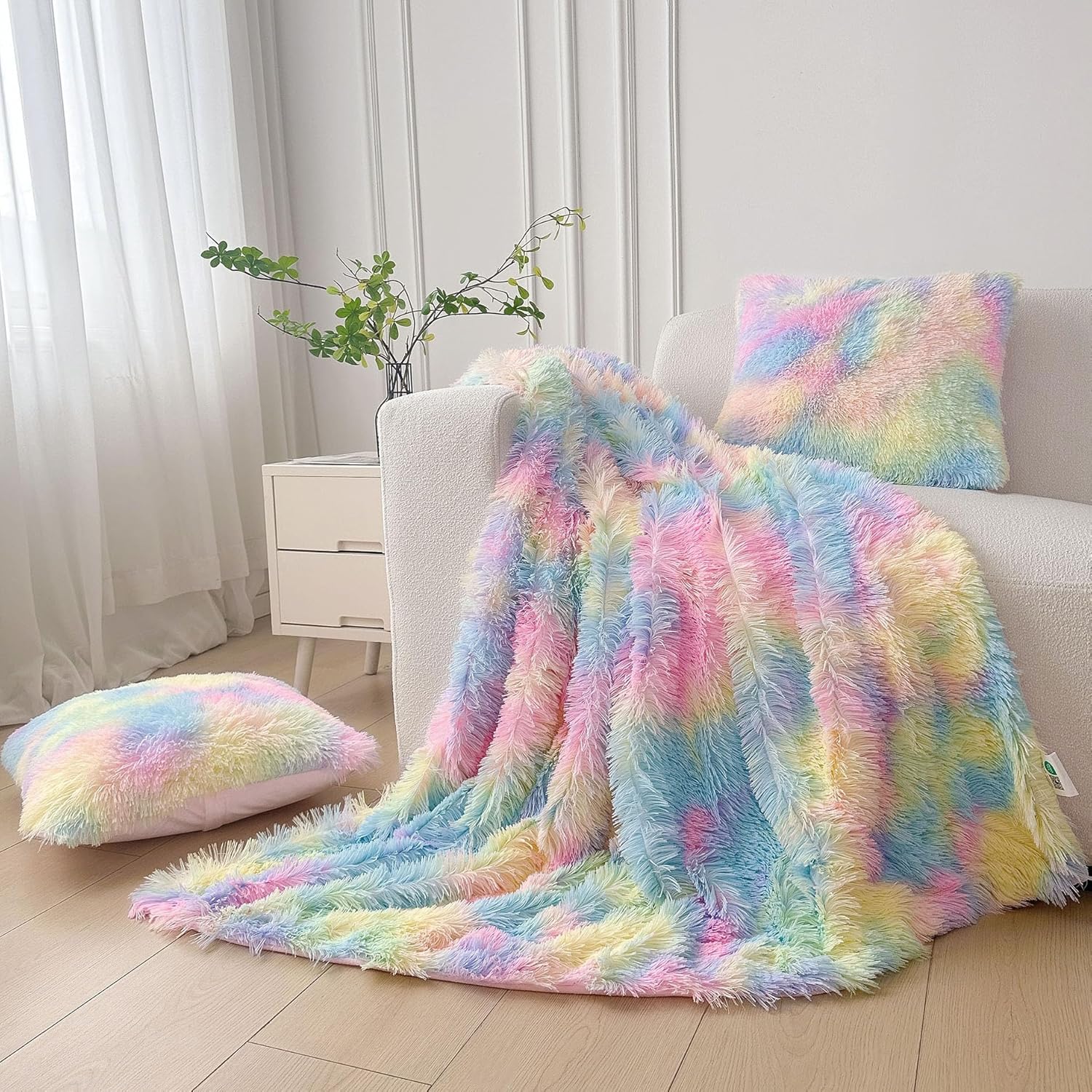 XeGe 3 Piece Soft Fluffy Throw Blanket Set 1