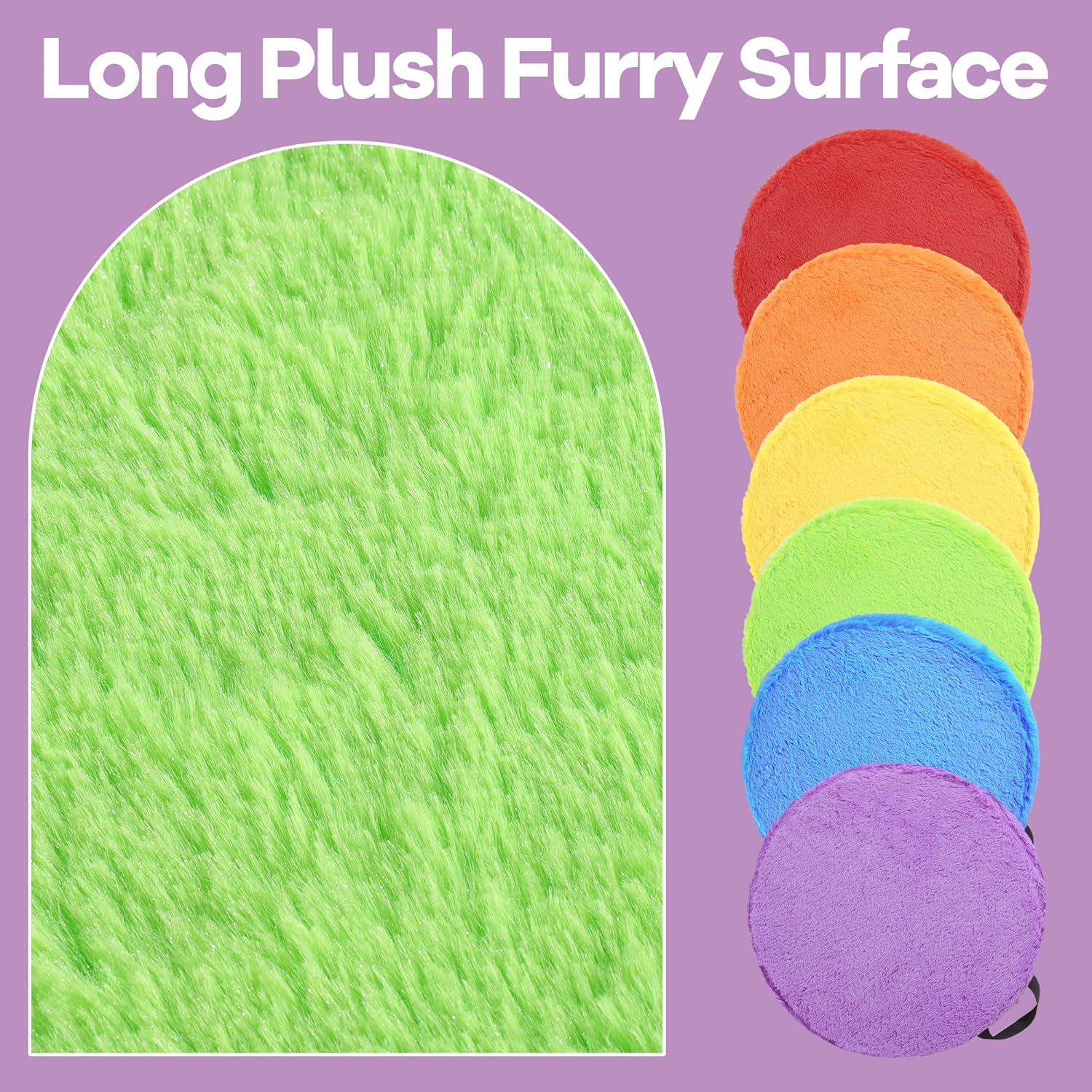 HOMBYS 6-Piece Furry Floor Cushion for Kids and Toddlers