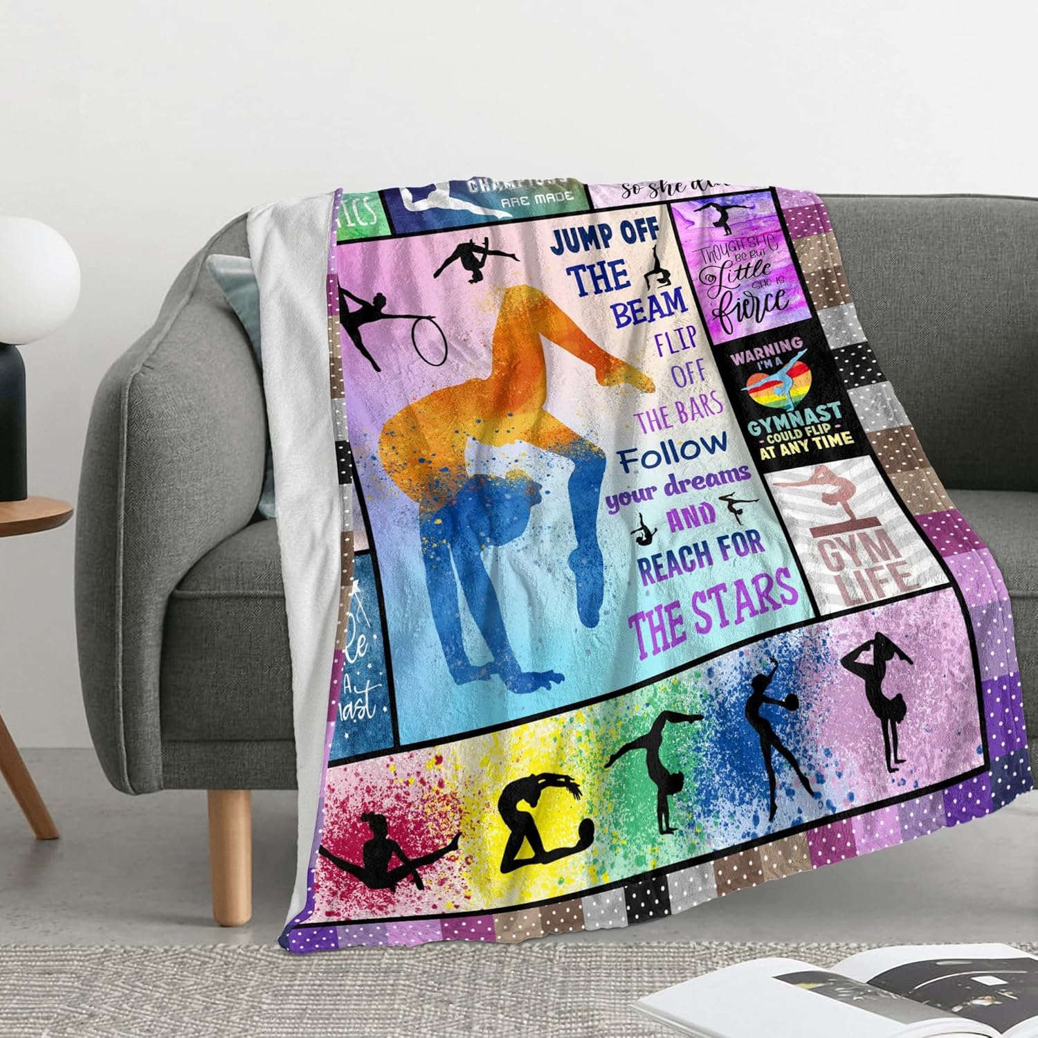 Gymnastics Theme Blanket 50x40 for Girls