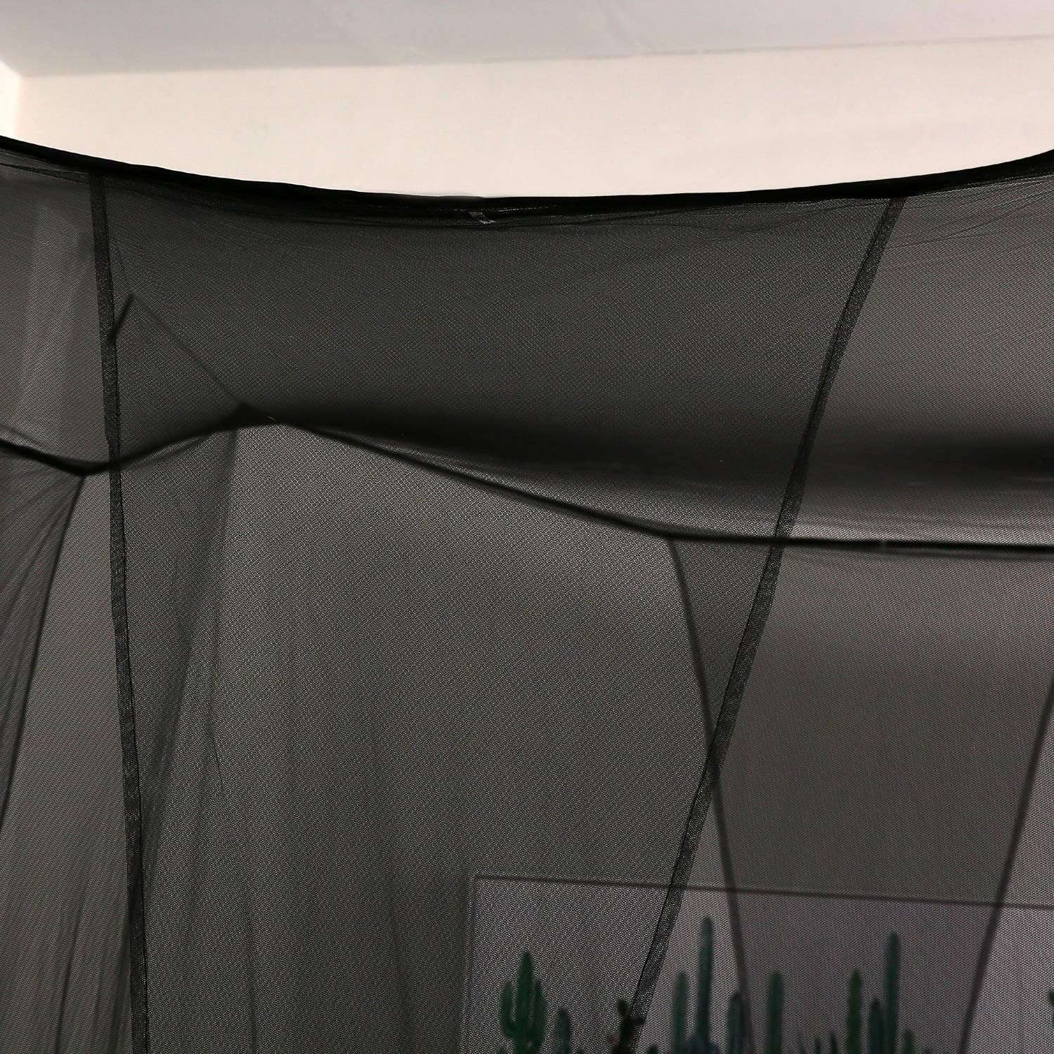 Mengersi Black Bed Canopy with 4 Openings Gothic Halloween Decor
