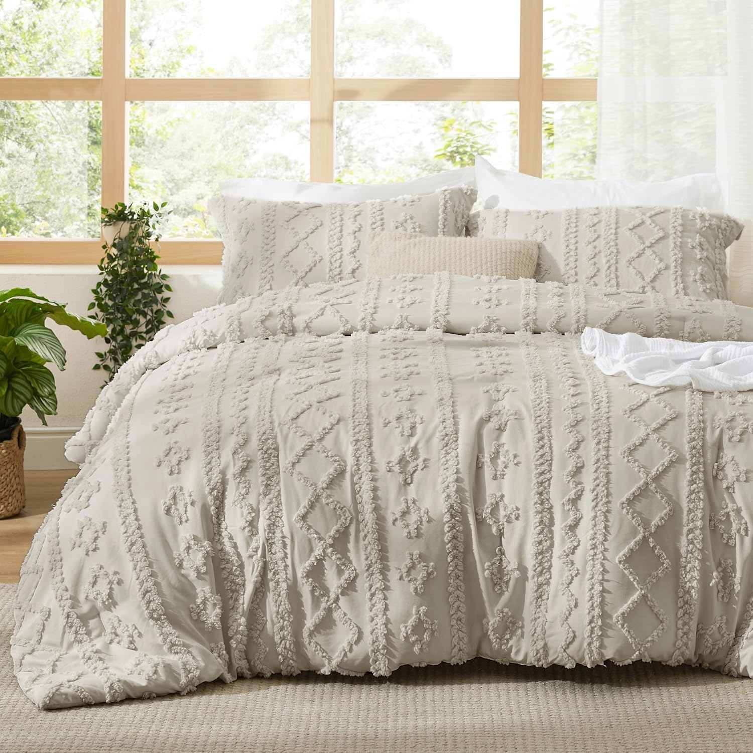 Bedsure Tufted Boho Comforter Set King