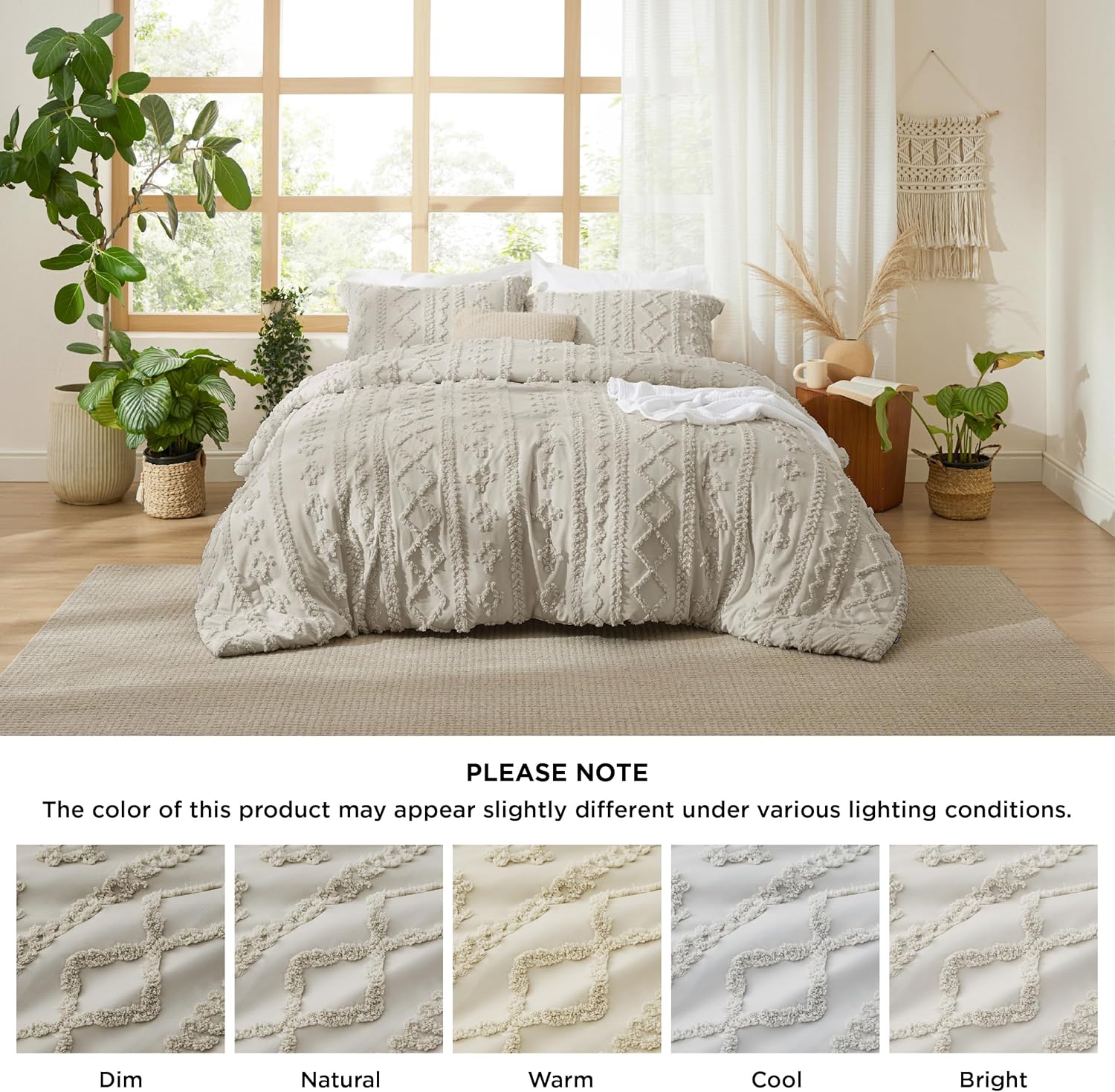 Bedsure Tufted Boho Comforter Set King