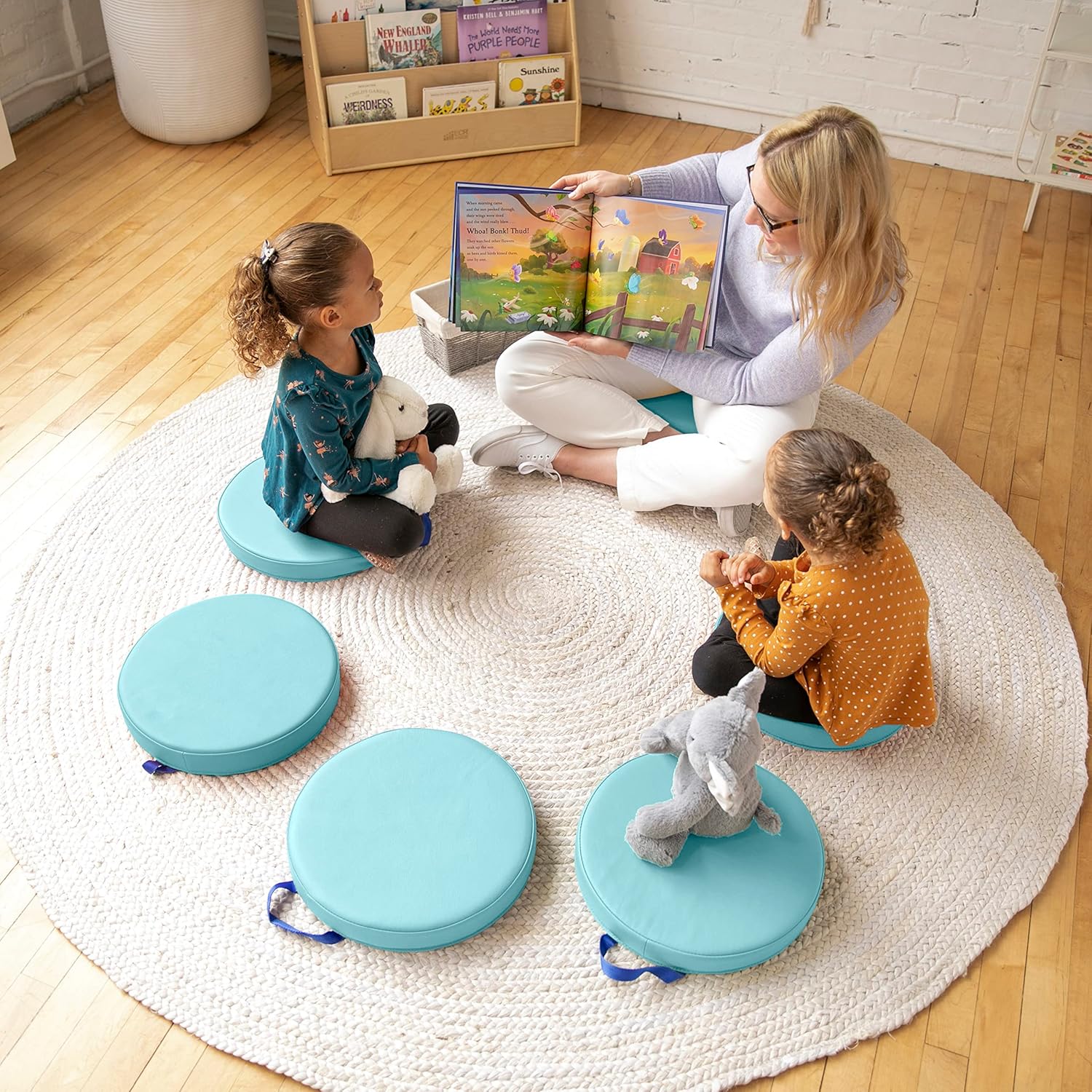 ECR4Kids Floor Cushions 6-Piece Set Soft Flexible